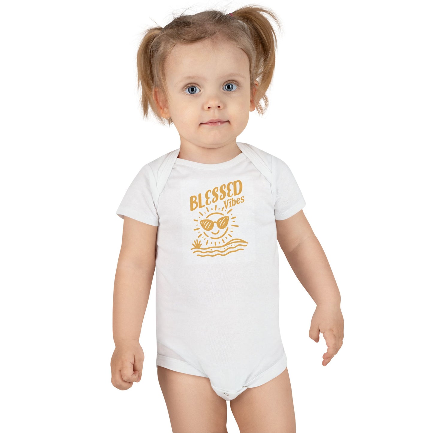 Blessed Vibes Organic Baby Onesie – Sunshine, Summer Gift for Newborns, Eco-Friendly Onesie, Baby Shower Gift, Cute Baby Clothing
