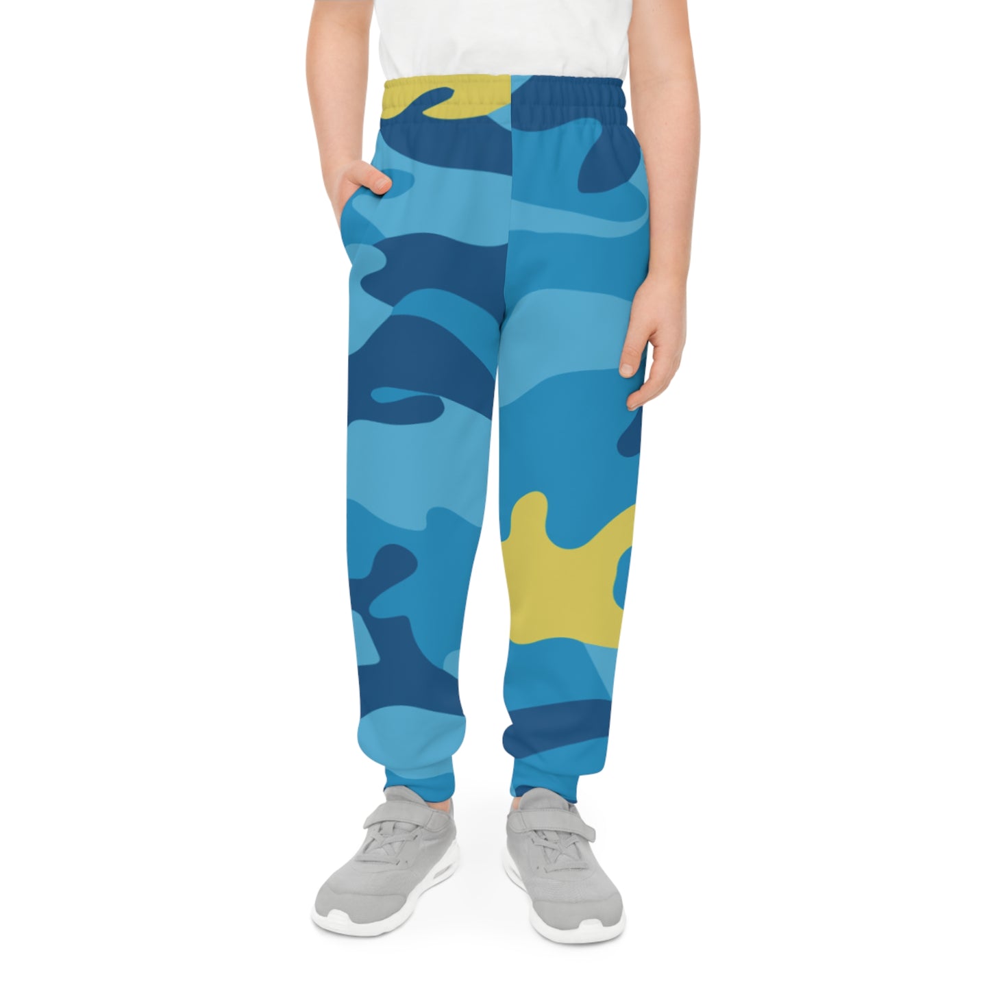 Blue Blaze Camo Joggers – Kids Unisex