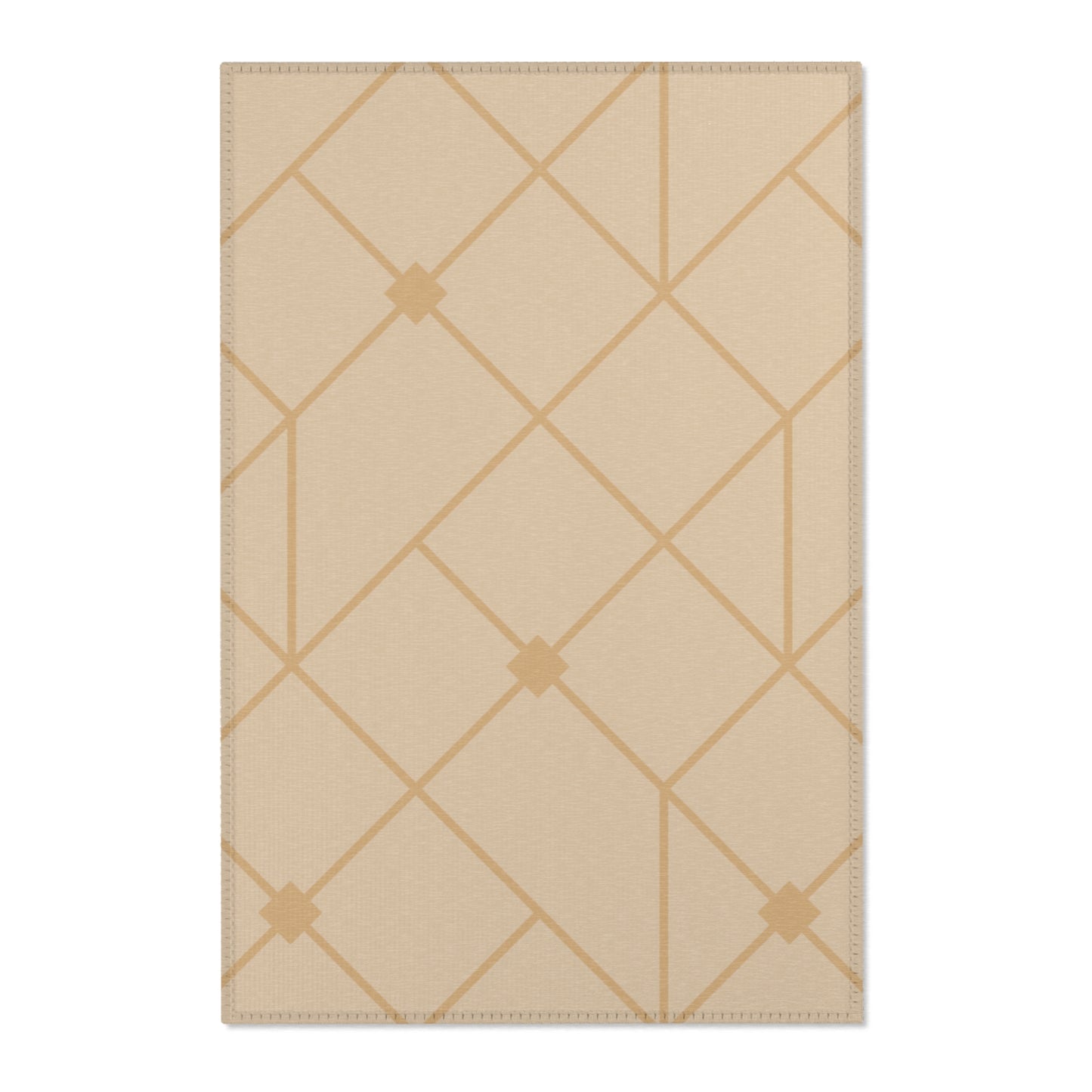 "Steadfast Beauty: Crossed Diamond Rug – Natural Deco Collection"