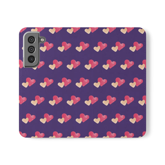 "Faith-Filled Hearts | Flip Phone Case – Purple"