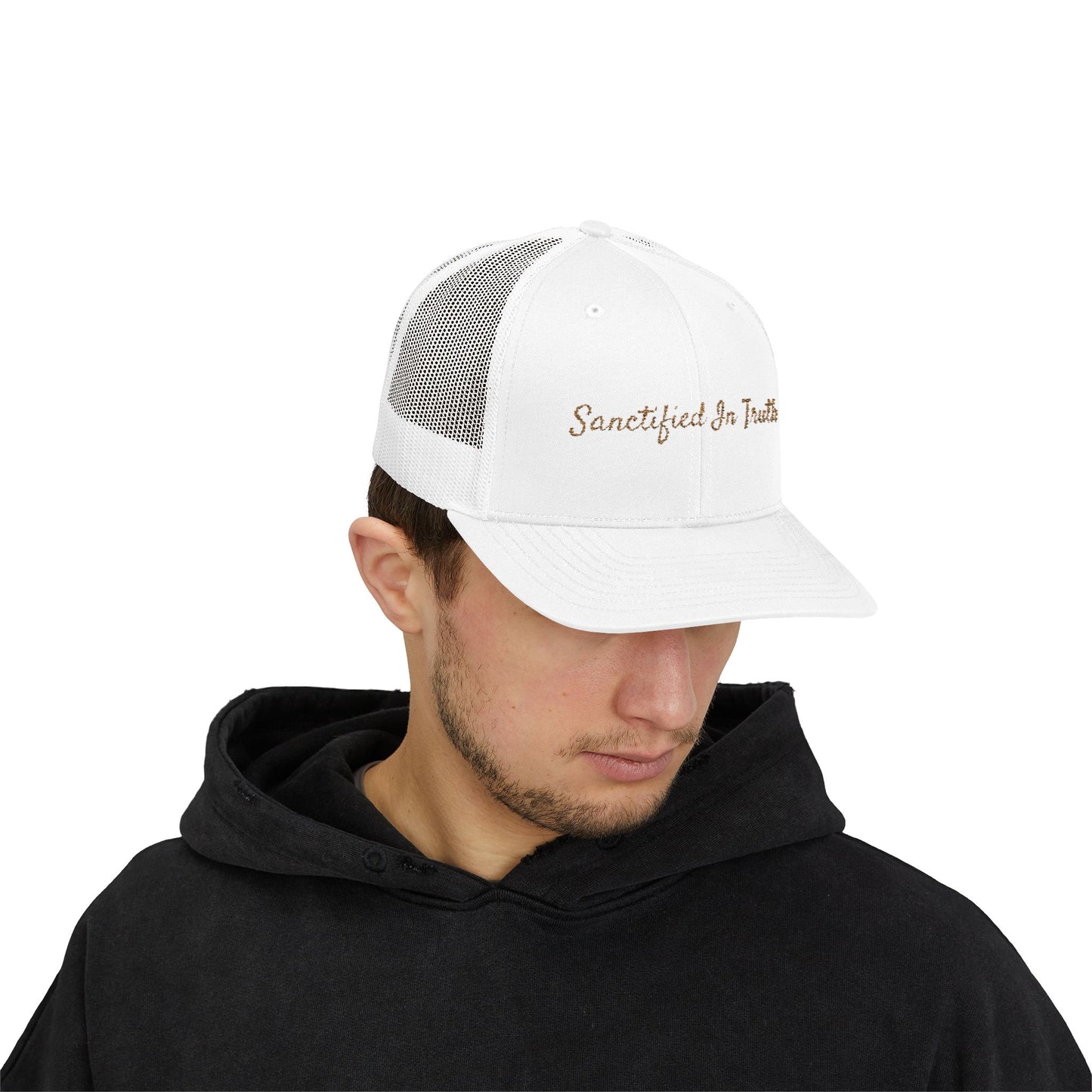 Sanctified In Truth Mesh Trucker Hat – Faith on the Go
