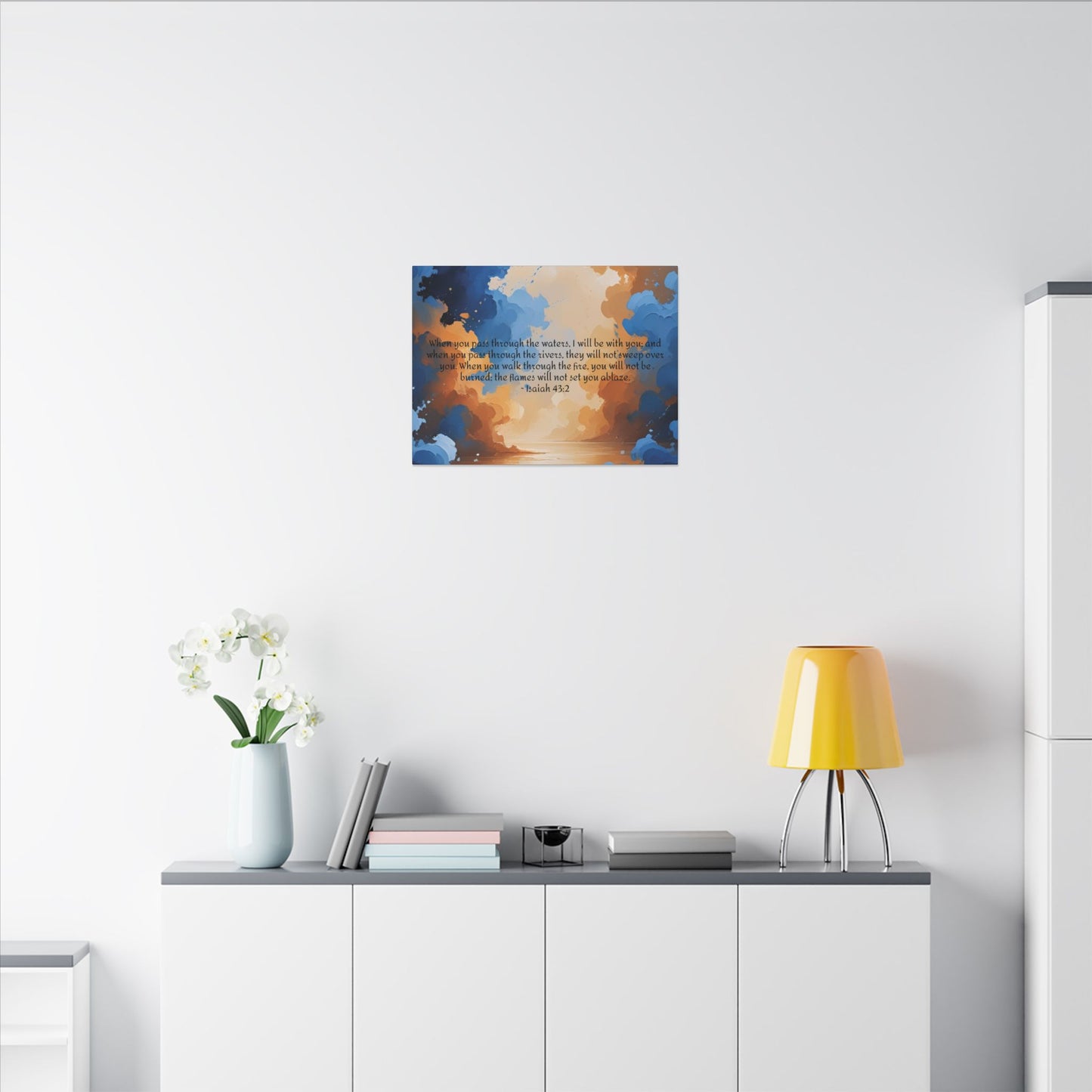 “Through the Fire & Water – Isaiah 43:2 Canvas”