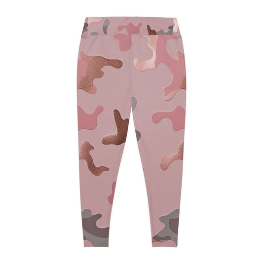 Blush Battle – Plus Size Camo Leggings