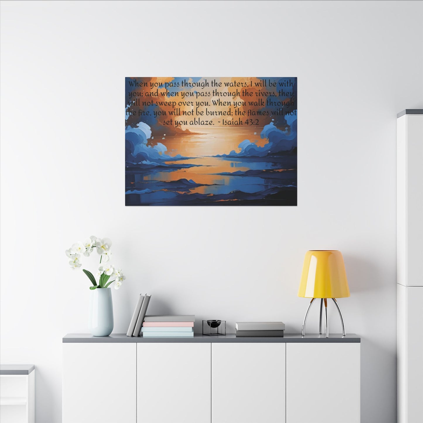 “Through the Fire & Water – Isaiah 43:2 Canvas”