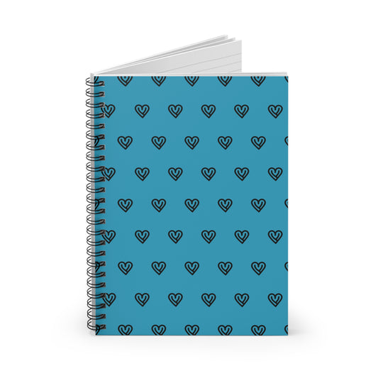 Faith in Every Line – Blue Heart Spiral Notebook