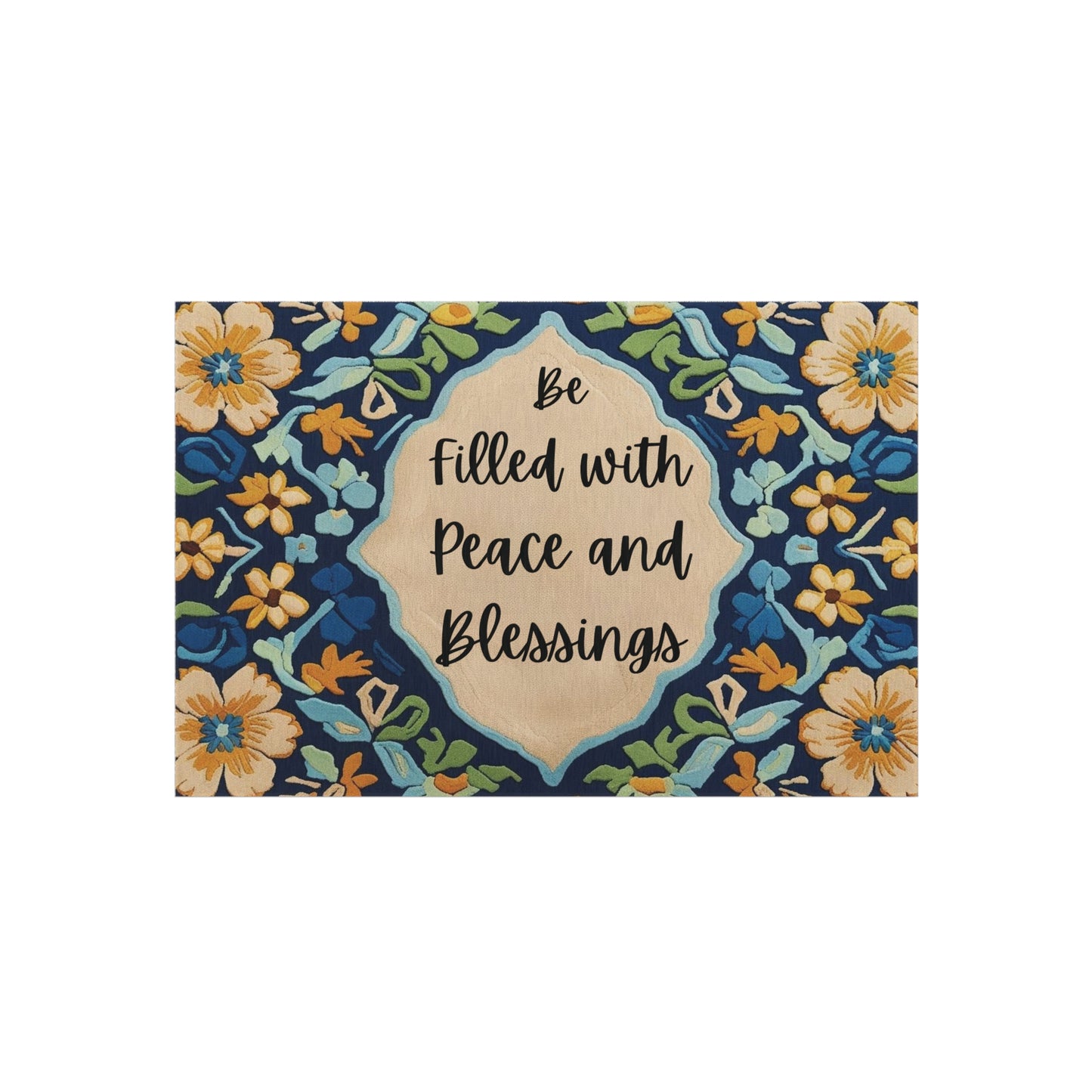 Peace & Blessings Outdoor Rug – Floral Faith Edition