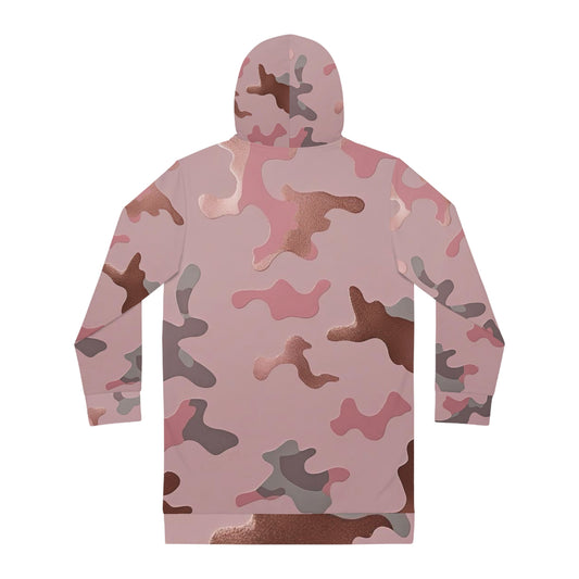 Blush Battle – Women’s Camo Hoodie Dress
