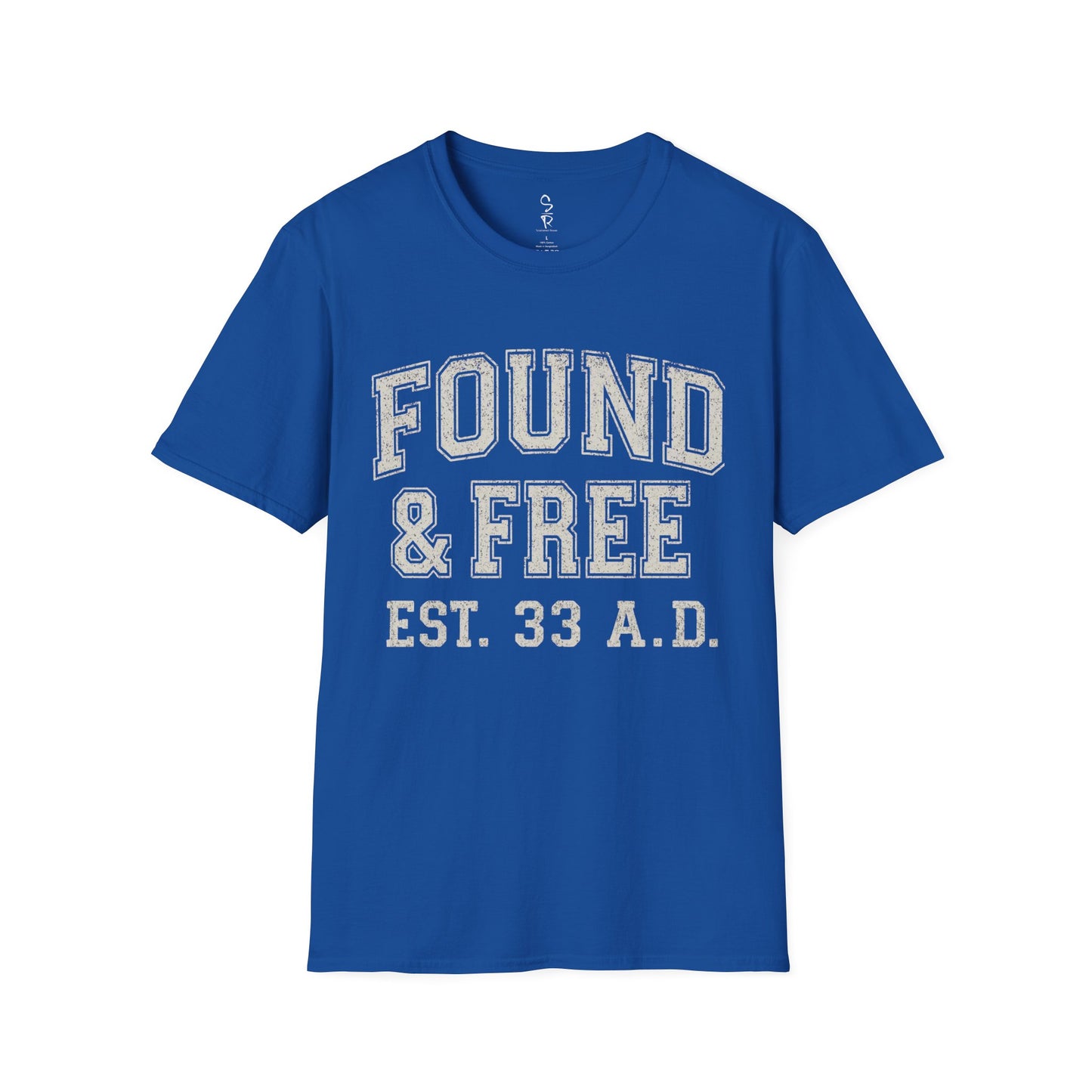 Found & Free Vintage Collegiate Tee – EST. 33 A.D. | Men’s Faith Streetwear