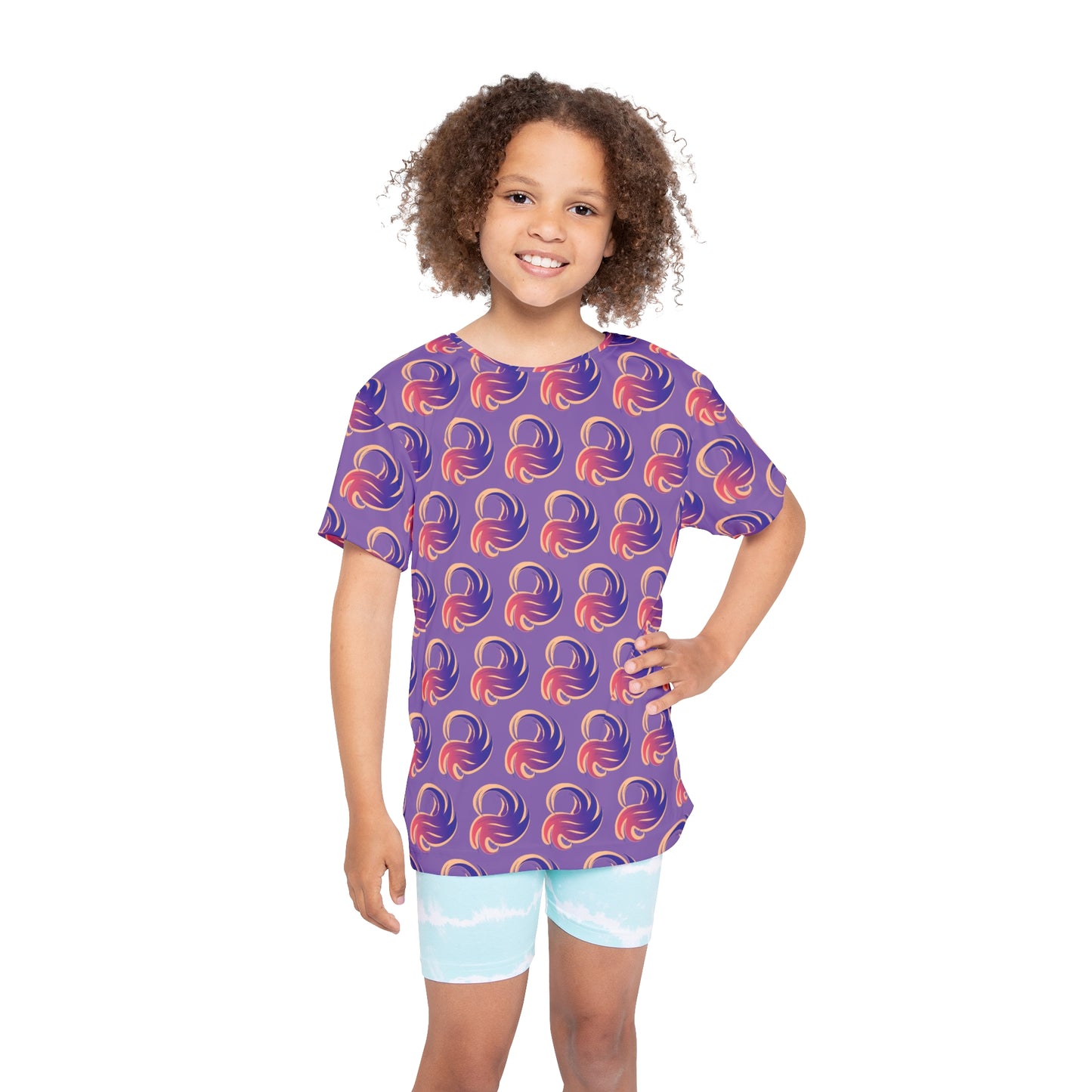Divine Swirl Tee - Colorful Patterned Athletic Shirt for Young Athletes, Birthday Gift, Team Gear, Playwear, Activewear