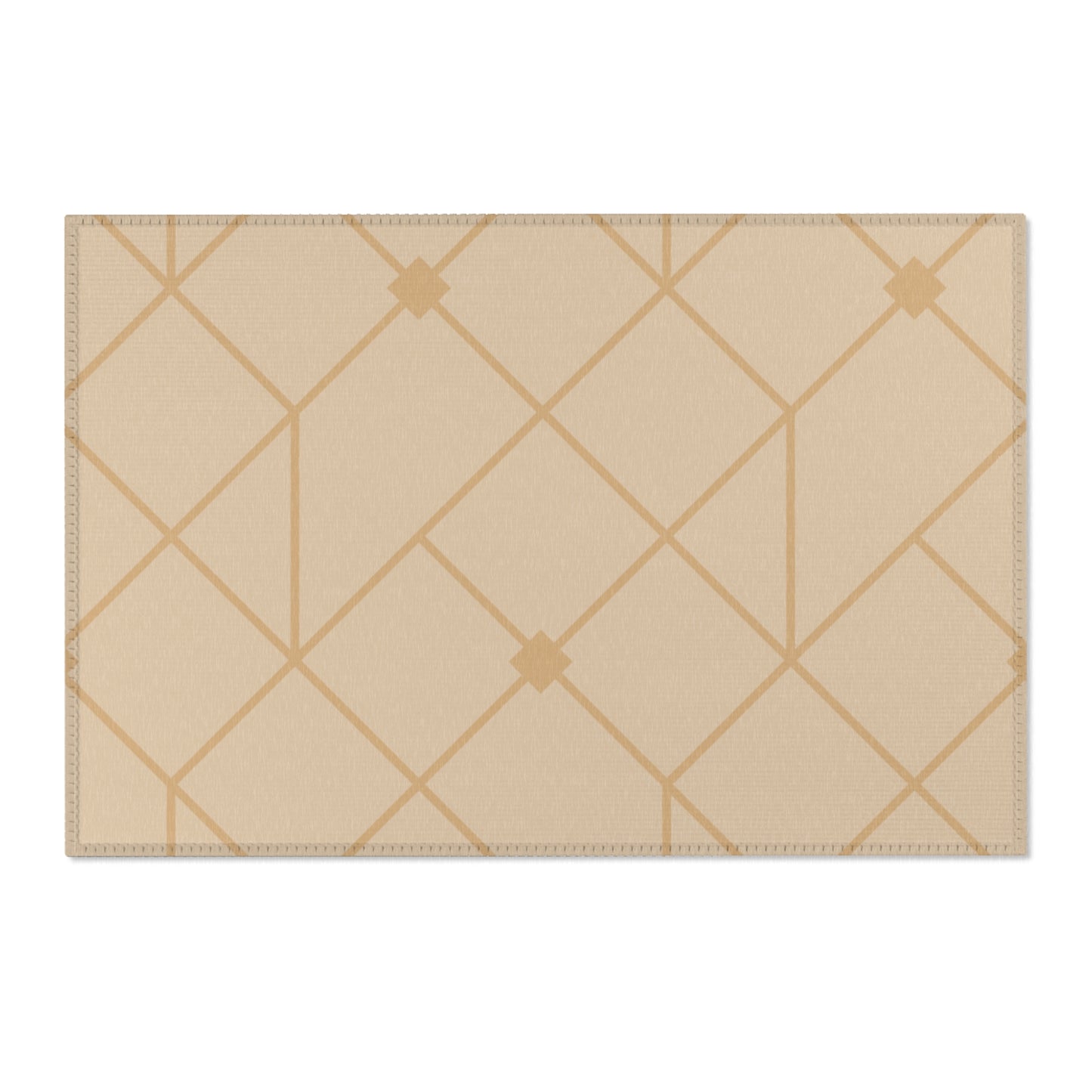 "Steadfast Beauty: Crossed Diamond Rug – Natural Deco Collection"