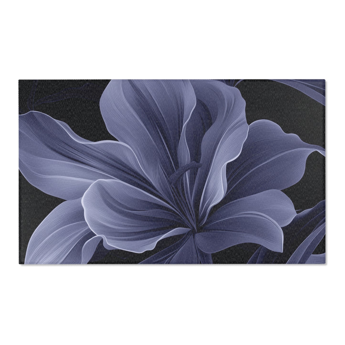 Midnight Bloom Noir Area Rug