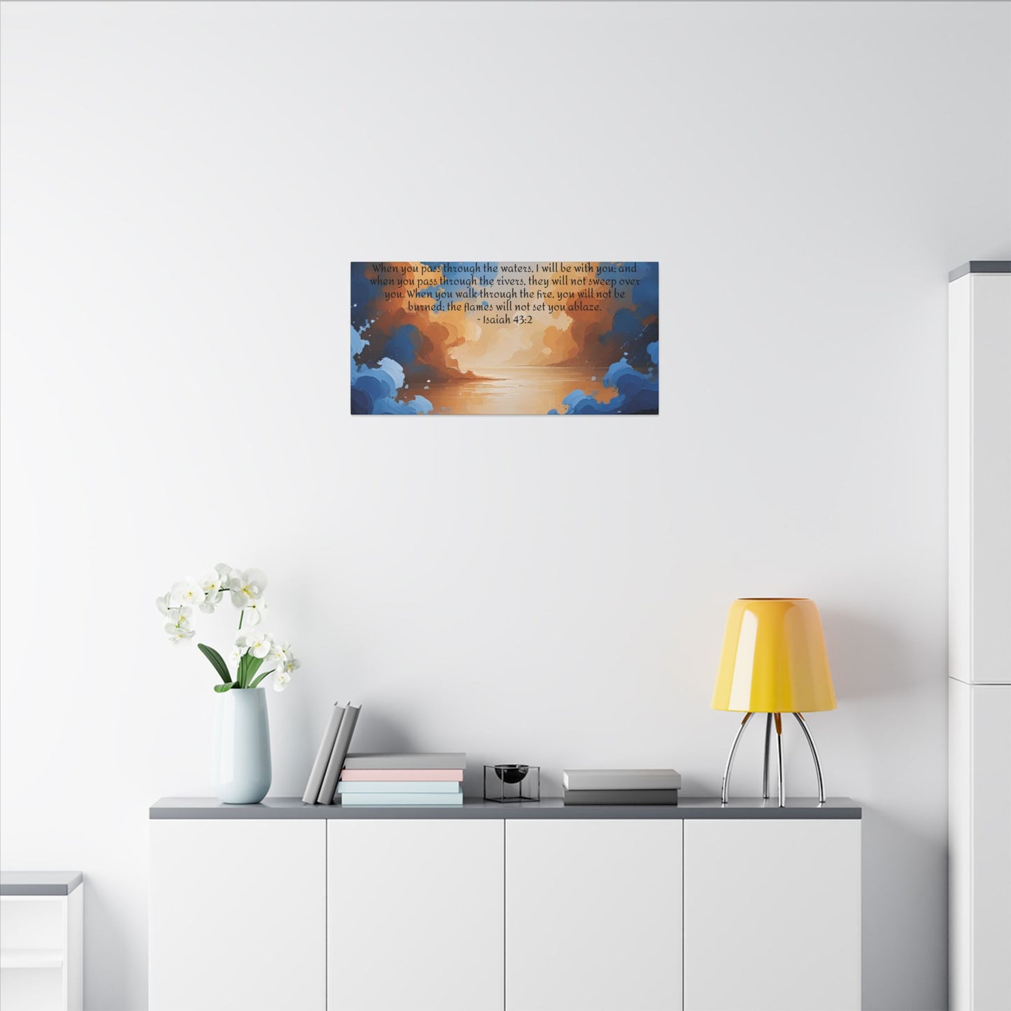 “Through the Fire & Water – Isaiah 43:2 Canvas”