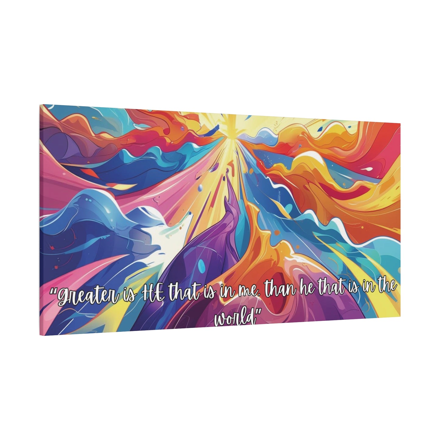 Greater Is He – Scripture Canvas Art