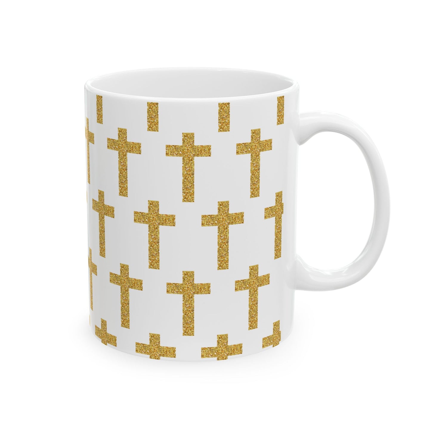 Faith in Every Sip – Gold Cross Mug - 11oz, 15oz