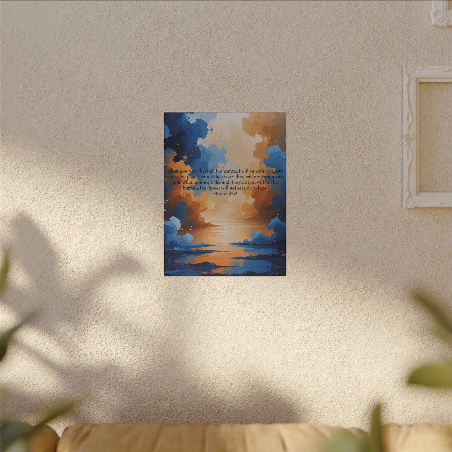 “Through the Fire & Water – Isaiah 43:2 Canvas”