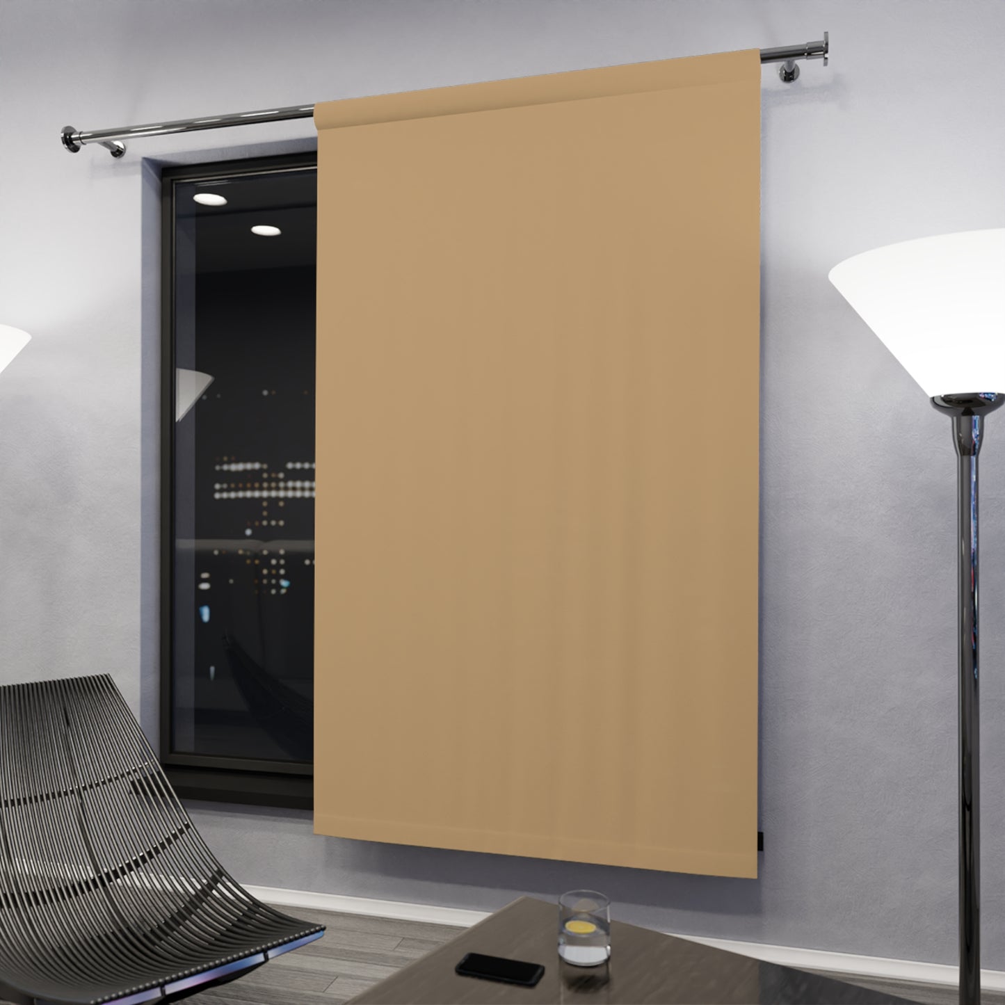 "Stillness in Clay: Golden Solid Panel – Natural Deco Collection"