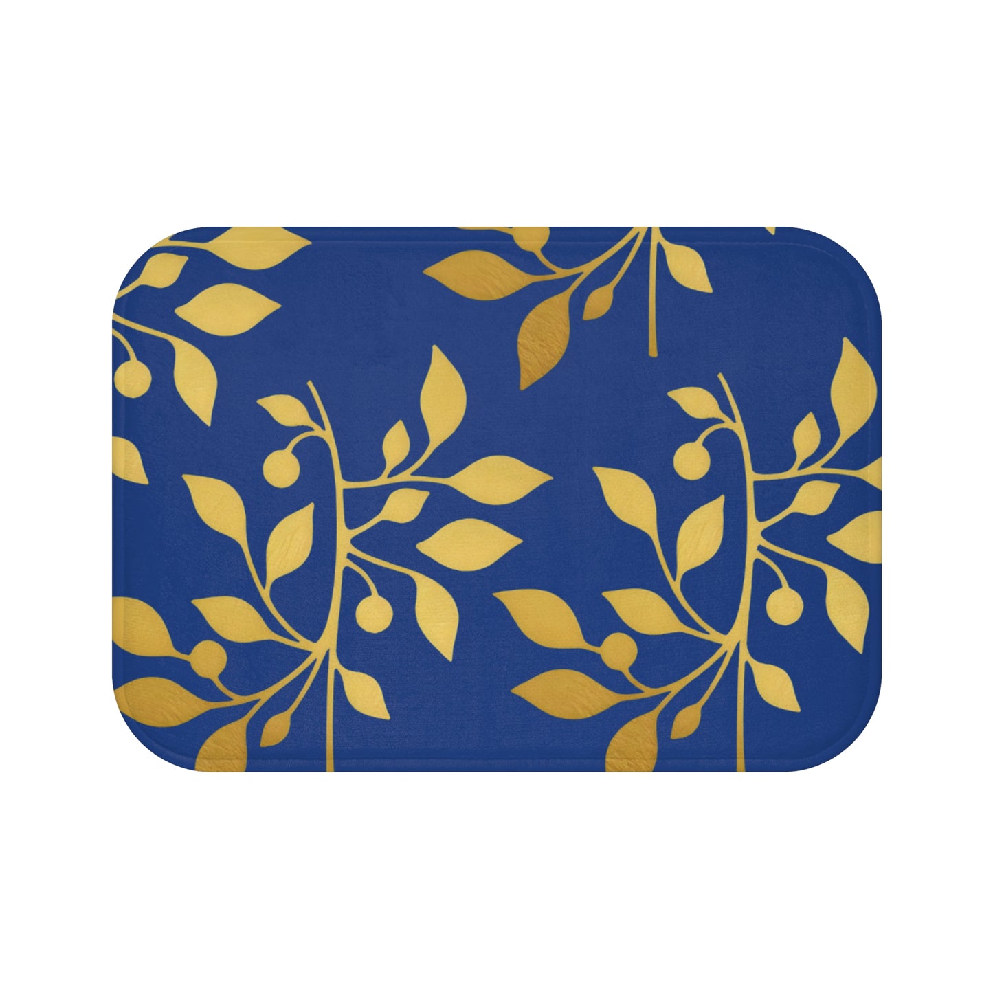 Golden Olive – Royal Blue Faith-Inspired Bath Mat
