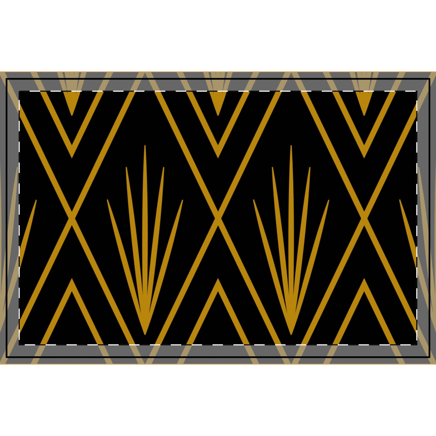 Gatsby Grace Luxe Tray – Dark Goldenrod Art Deco on Black Espresso