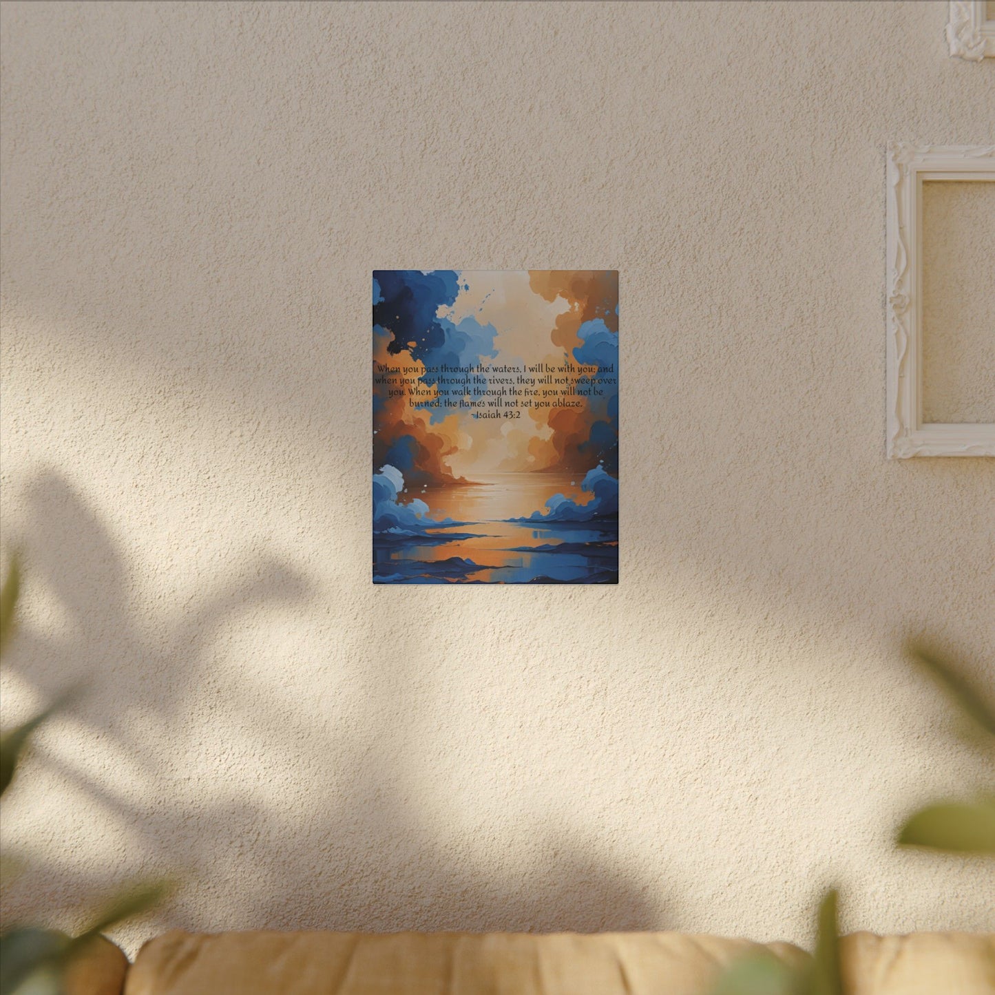 “Through the Fire & Water – Isaiah 43:2 Canvas”