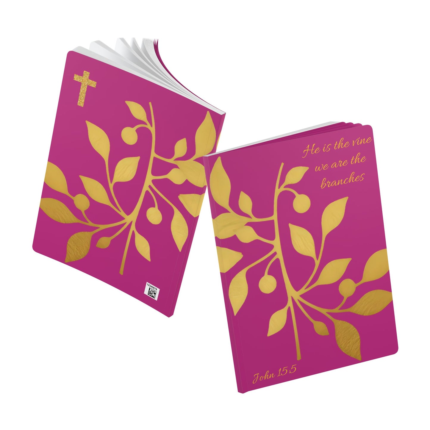 The Vine & The Branches – John 15:5 Journal (Pink & Gold)