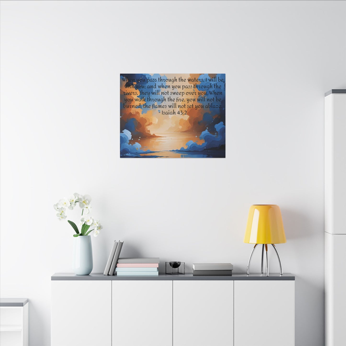 “Through the Fire & Water – Isaiah 43:2 Canvas”