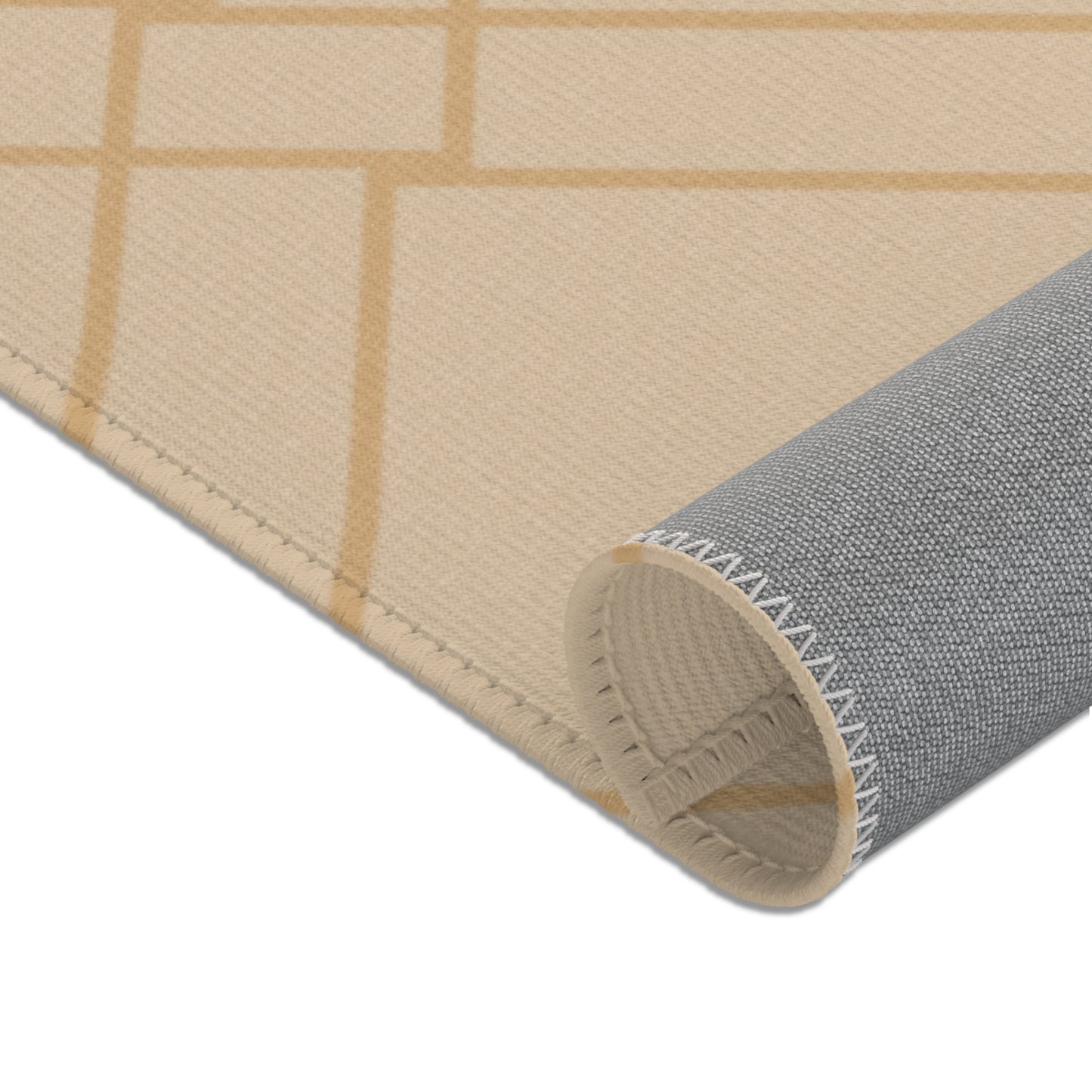 "Divine Order: Diamond Weave Rug – Natural Deco Collection"