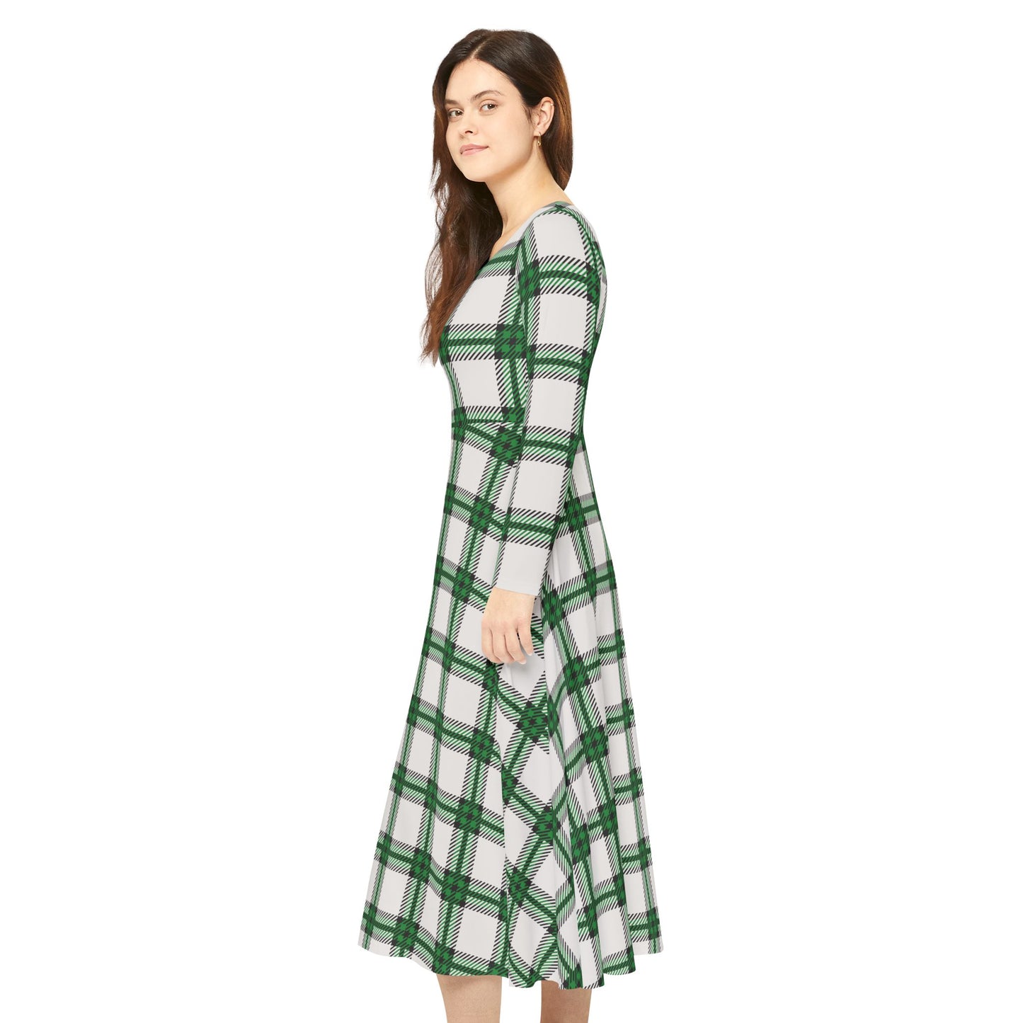 Shadow Glen Long Sleeve Midi Dress – Whispers of Winter FW25