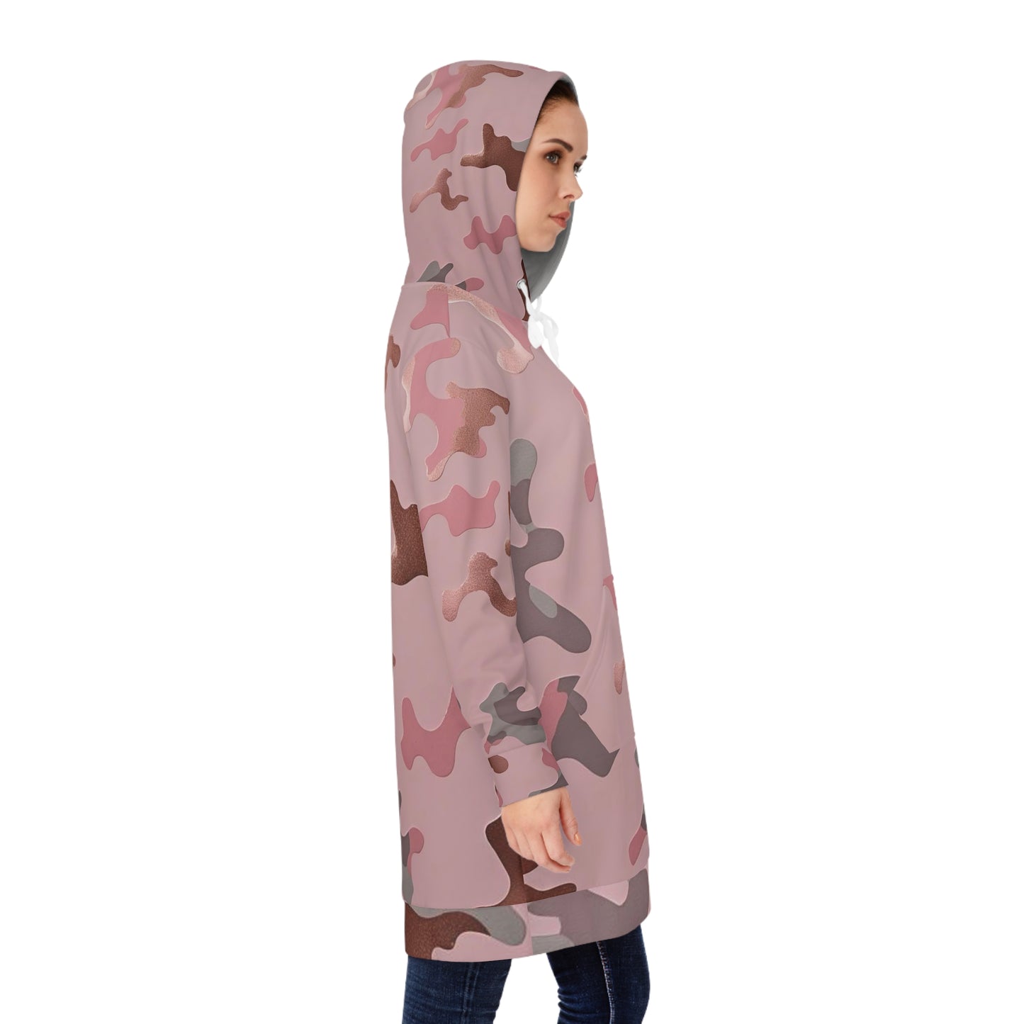 Blush Battle – Women’s Camo Hoodie Dress