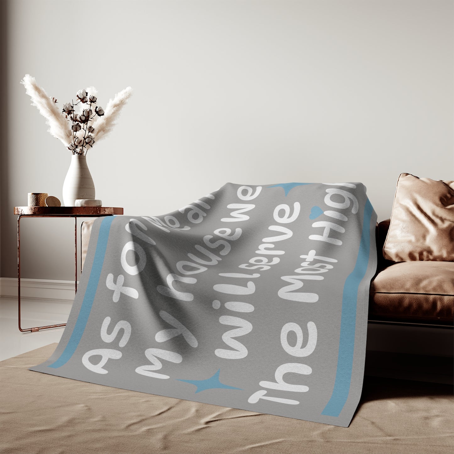 We Will Serve – Scripture Sweatshirt Blanket