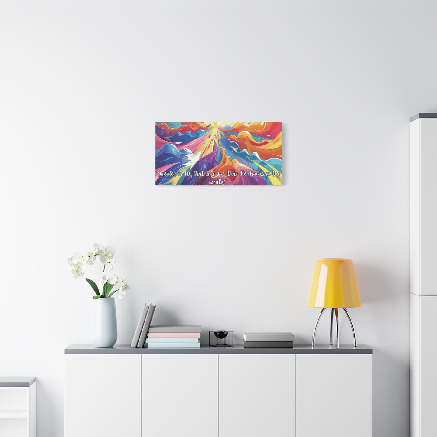 Greater Is He – Scripture Canvas Art