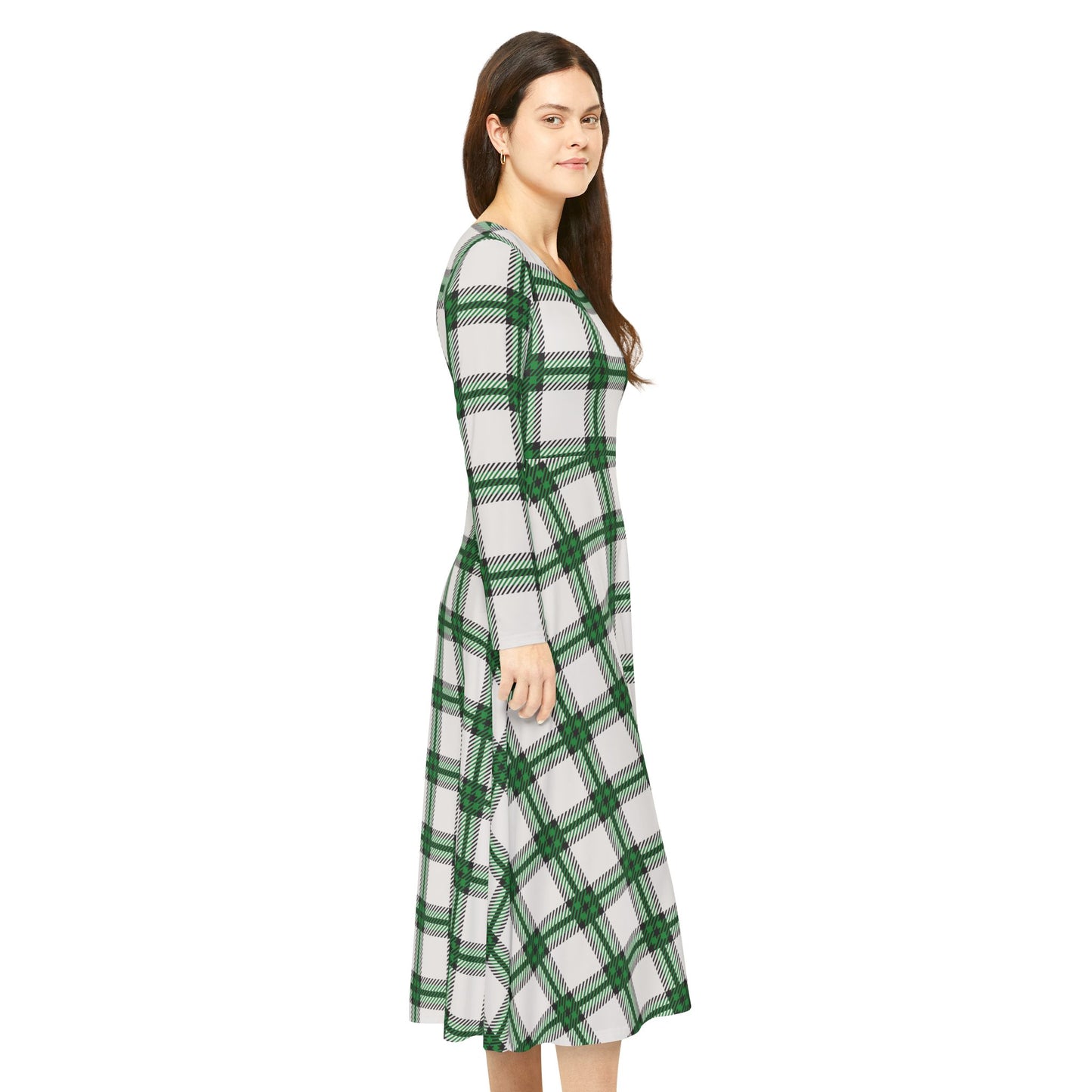 Shadow Glen Long Sleeve Midi Dress – Whispers of Winter FW25