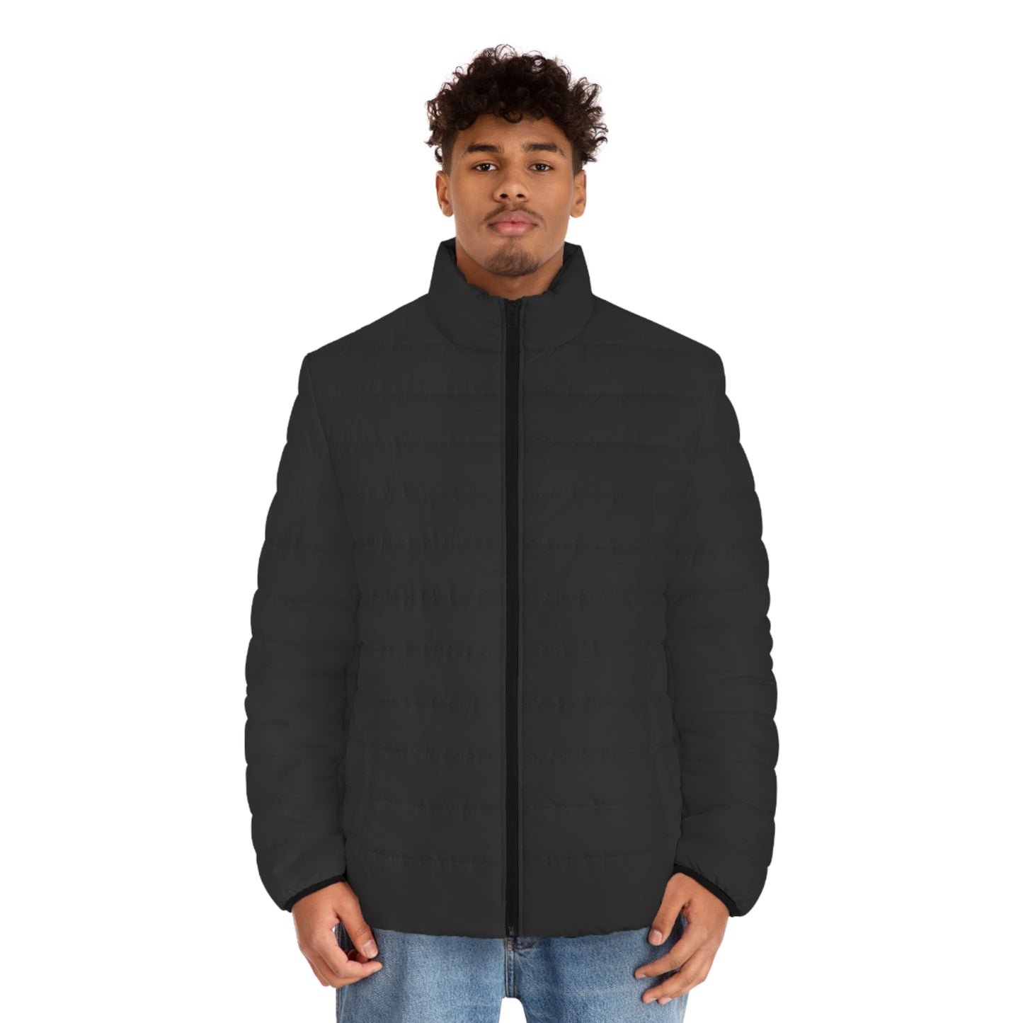 Faithful Tartan Men's Puffer Jacket – Charcoal Black - Men's
