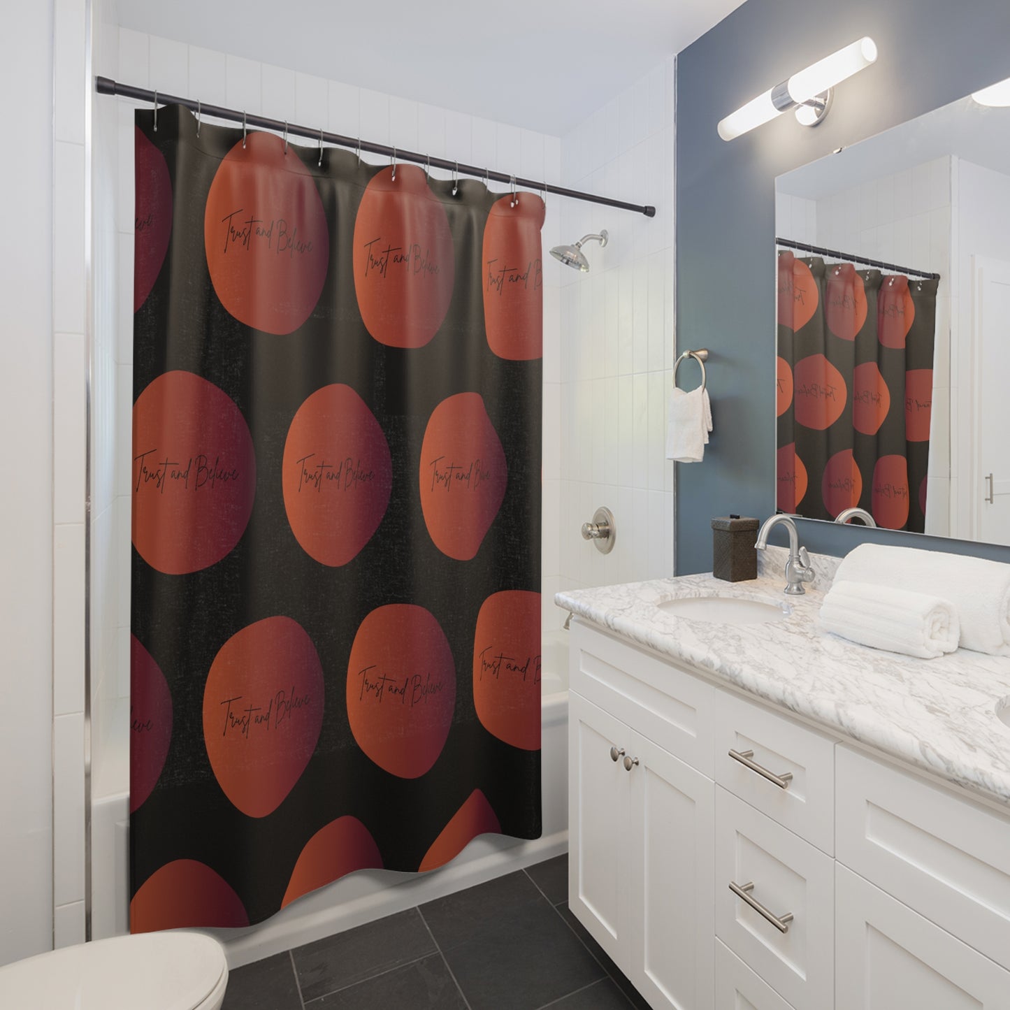 Trust & Believe – Faith Over Fear Shower Curtain