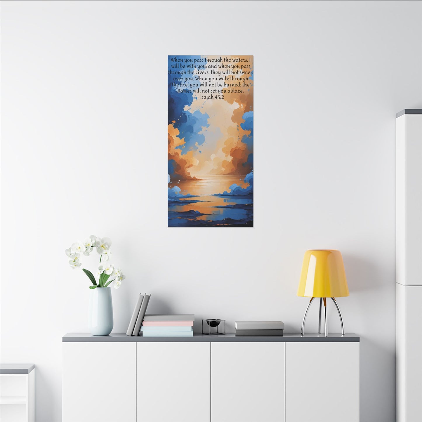 “Through the Fire & Water – Isaiah 43:2 Canvas”