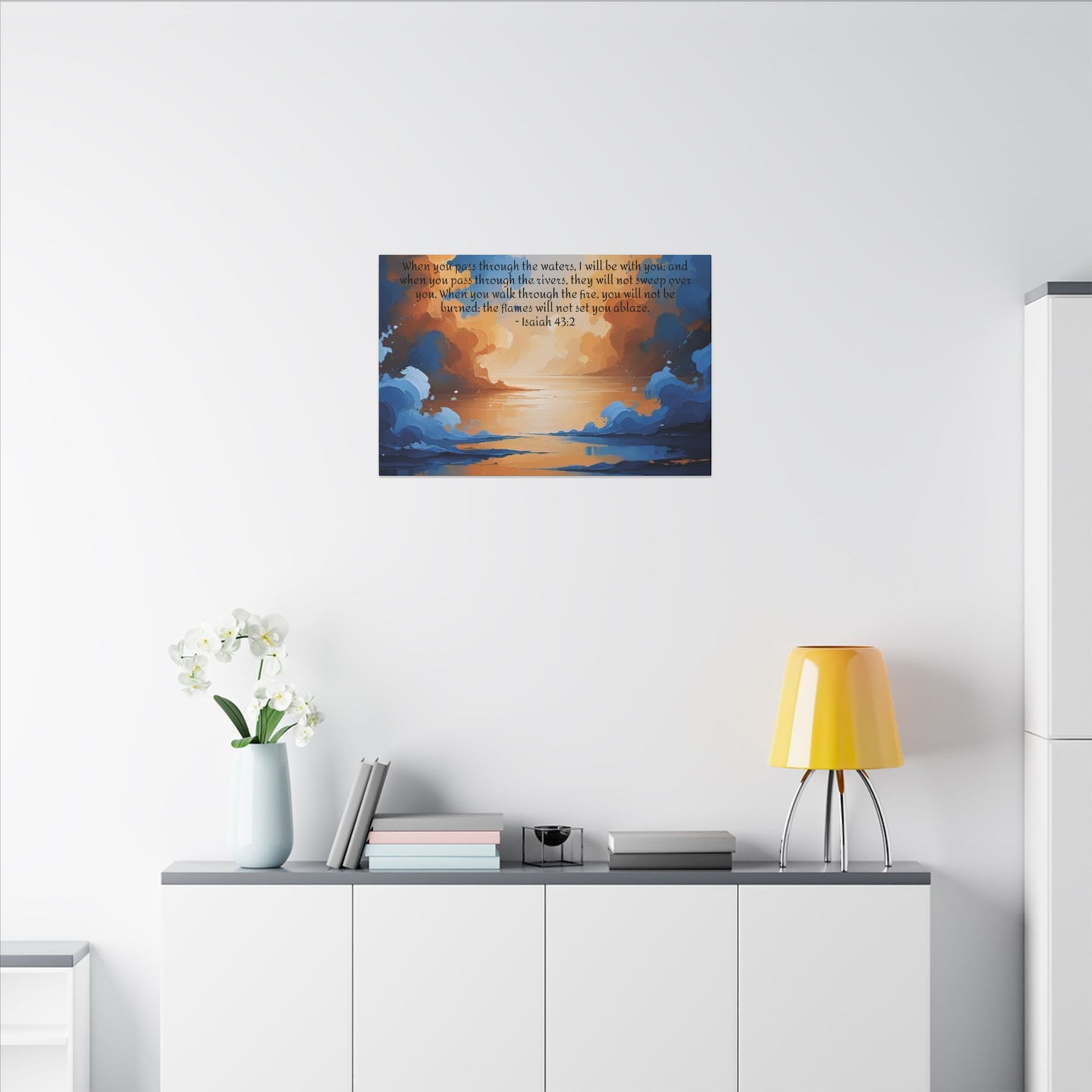 “Through the Fire & Water – Isaiah 43:2 Canvas”