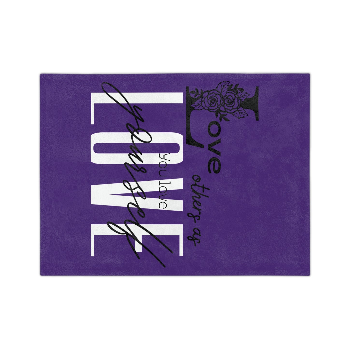 Love Others – Royal Scripture-Inspired Velvet Blanket