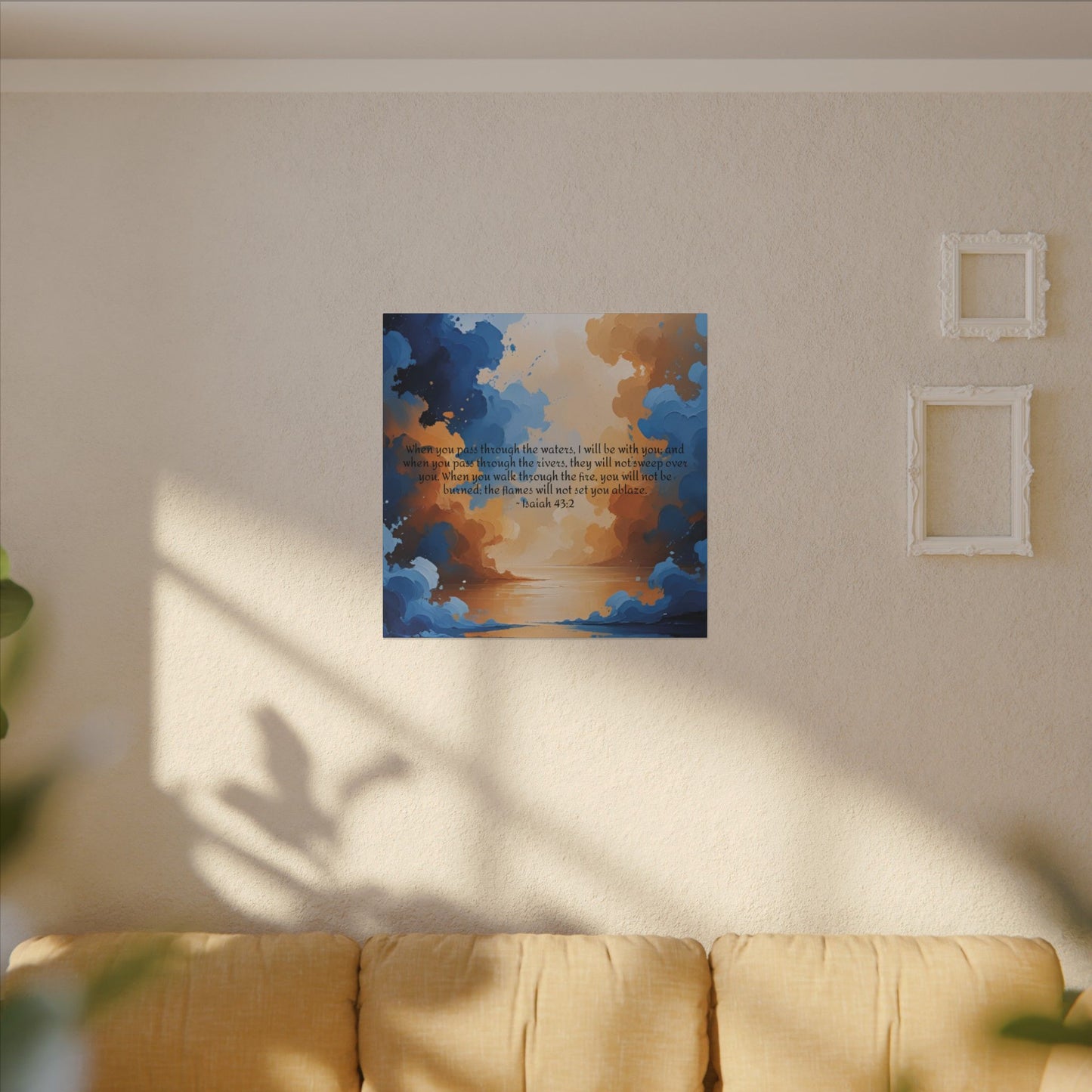 “Through the Fire & Water – Isaiah 43:2 Canvas”