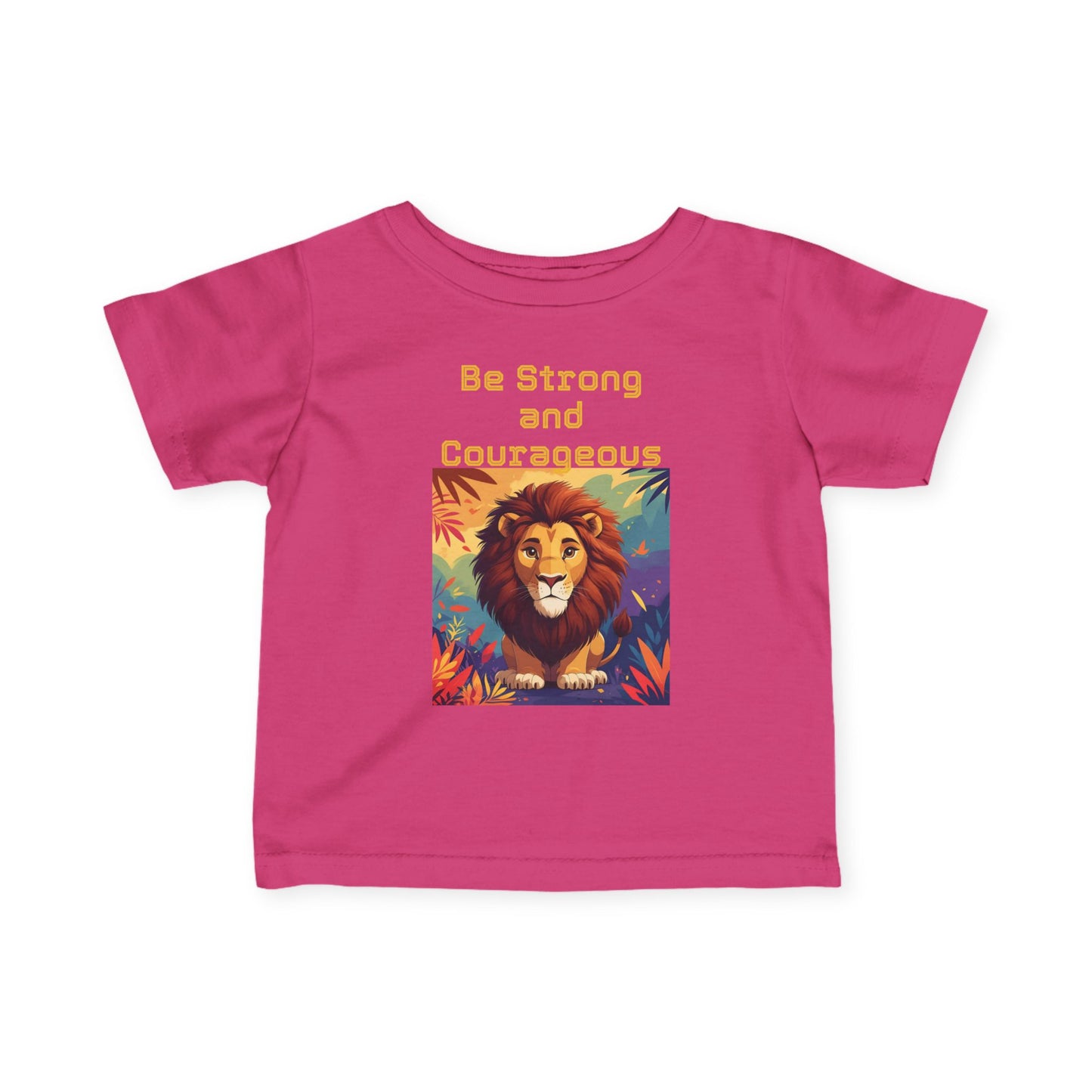 Be Strong & Courageous – Baby Lion Tee (Joshua 1:9 Inspired)