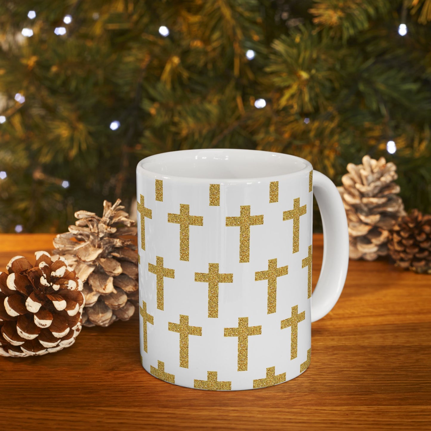 Faith in Every Sip – Gold Cross Mug - 11oz, 15oz