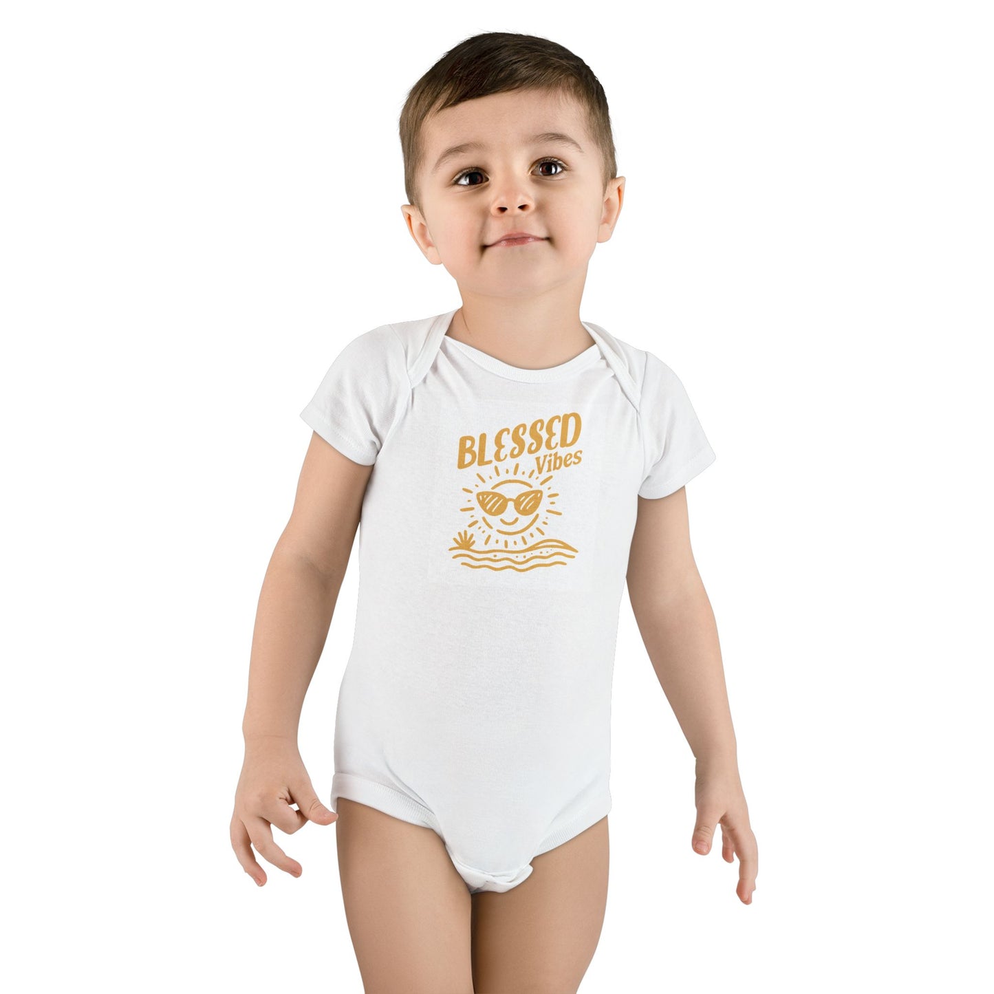 Blessed Vibes Organic Baby Onesie – Sunshine, Summer Gift for Newborns, Eco-Friendly Onesie, Baby Shower Gift, Cute Baby Clothing