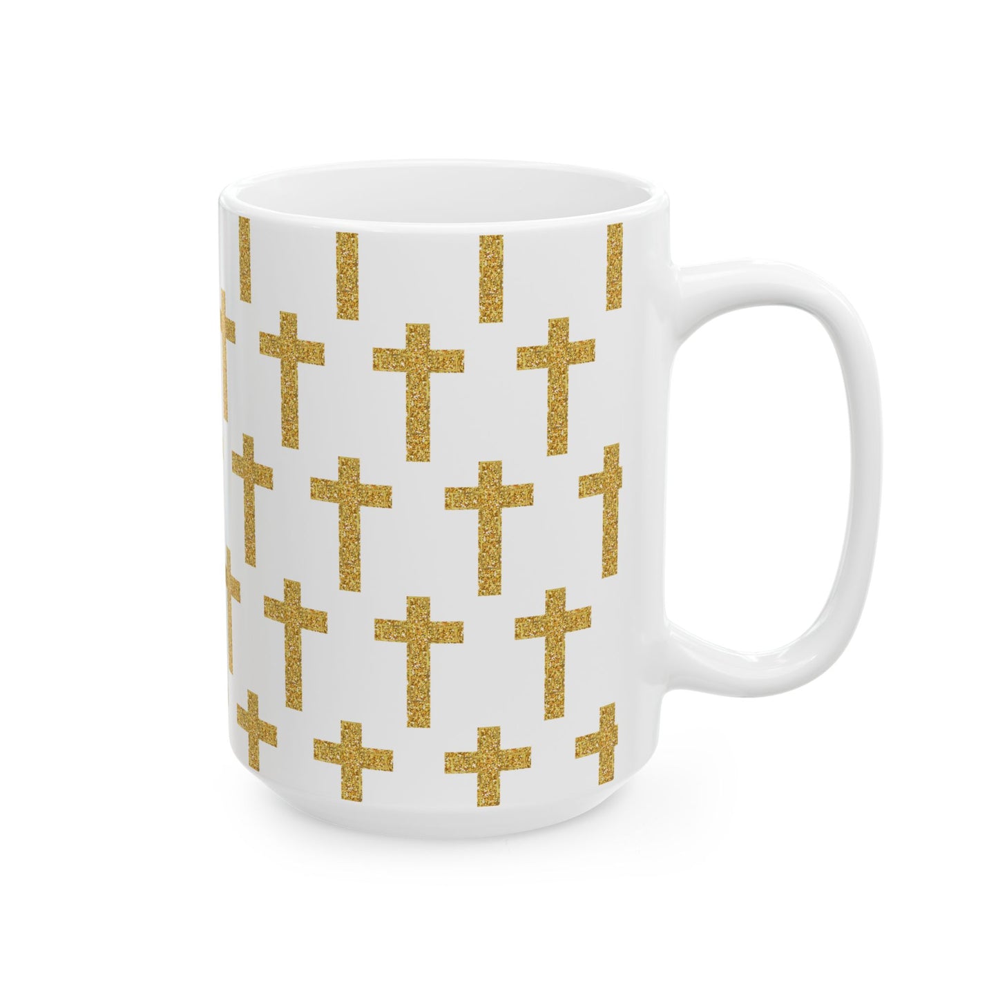 Faith in Every Sip – Gold Cross Mug - 11oz, 15oz