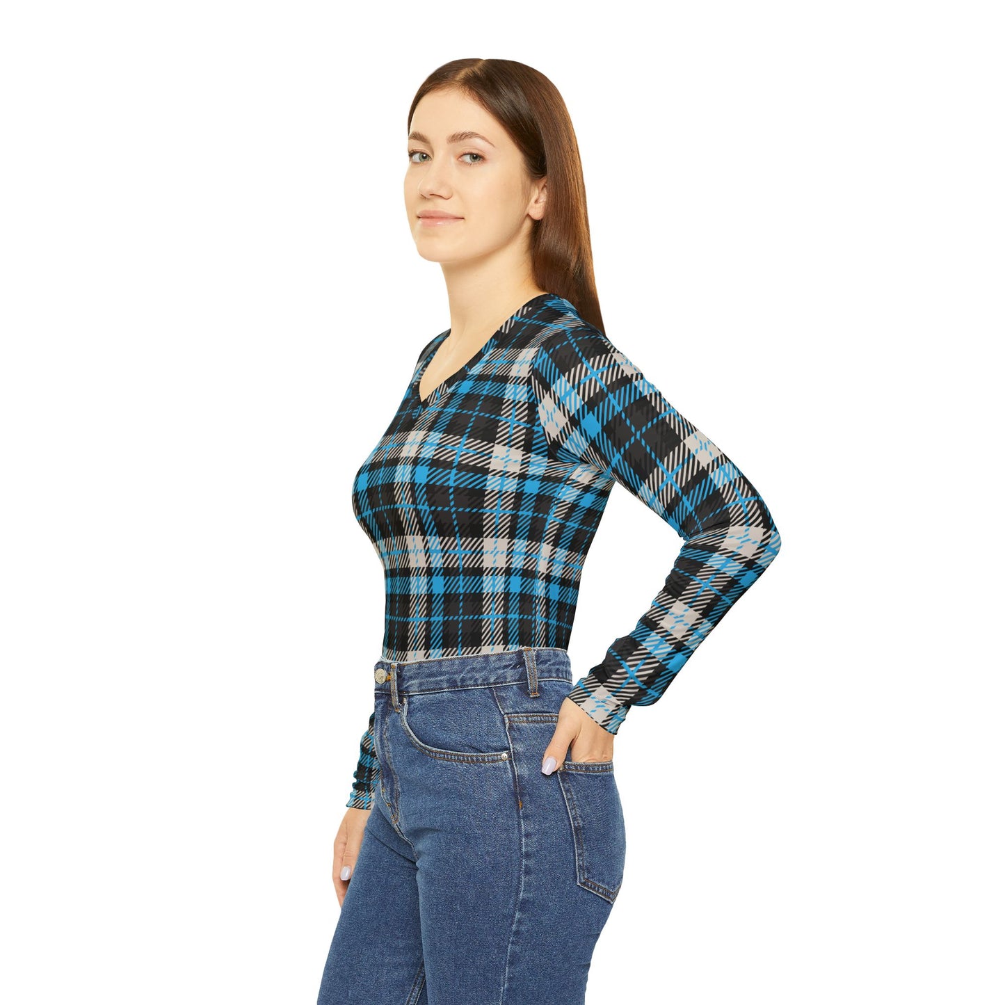 Silent Crossing Women’s V-Neck Long Sleeve – Grace in the Shadows