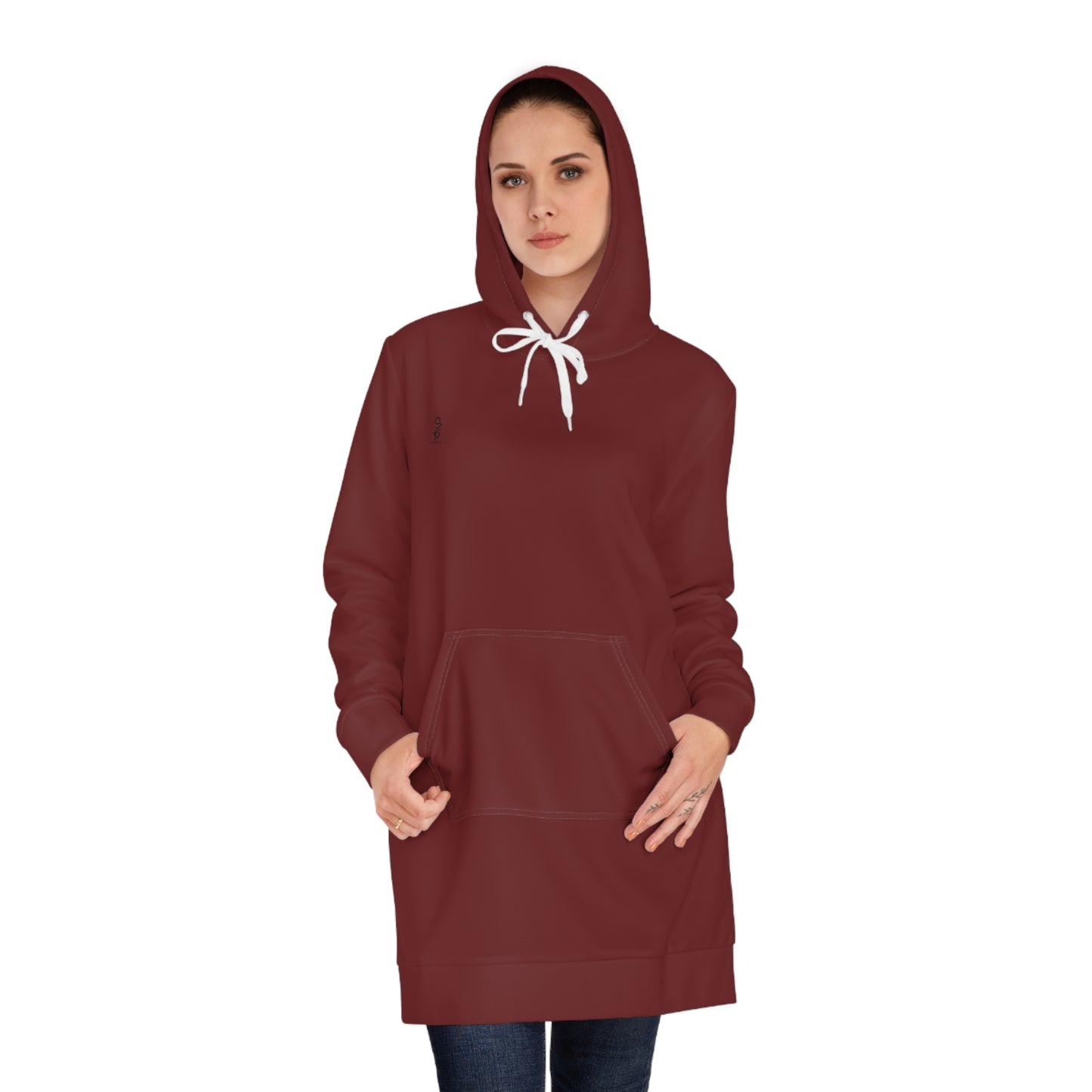 Whispers of Winter Solid Hoodie Dress – Oxblood