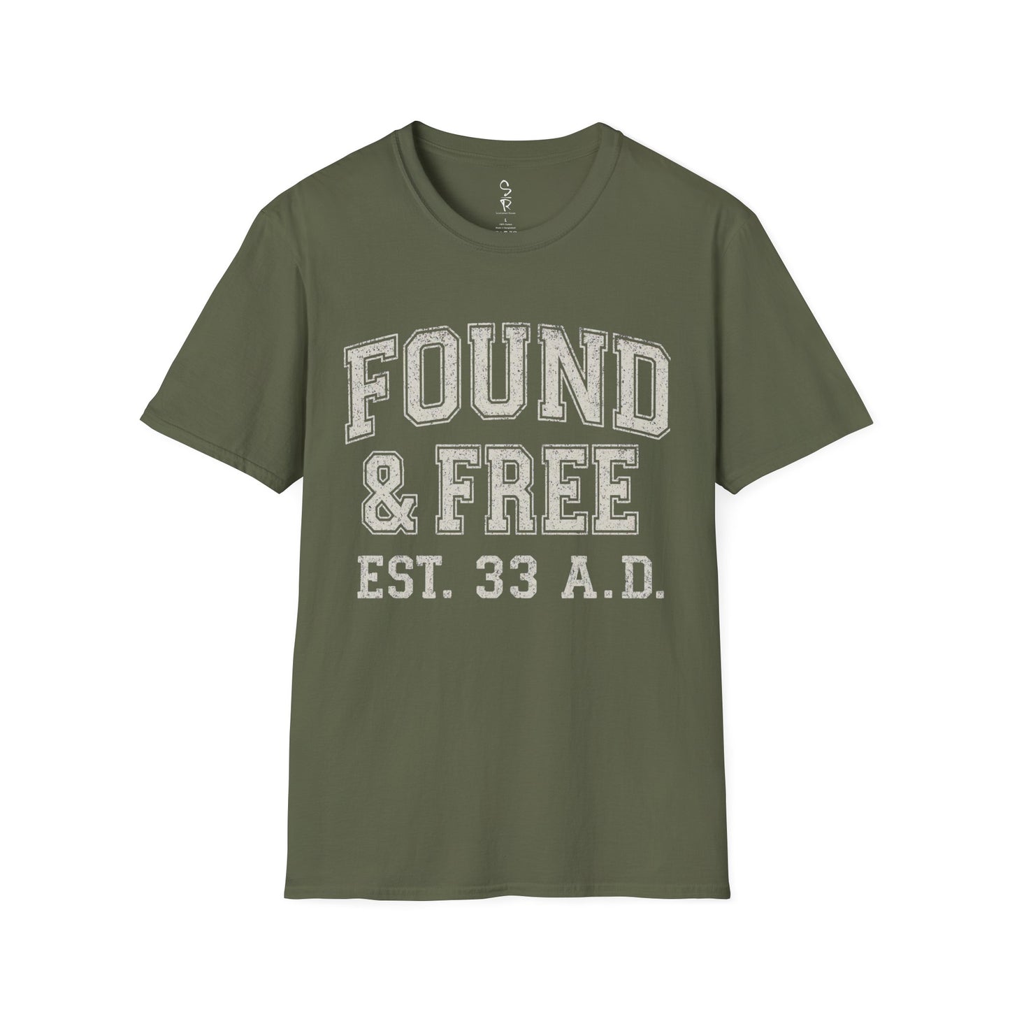 Found & Free Vintage Collegiate Tee – EST. 33 A.D. | Men’s Faith Streetwear