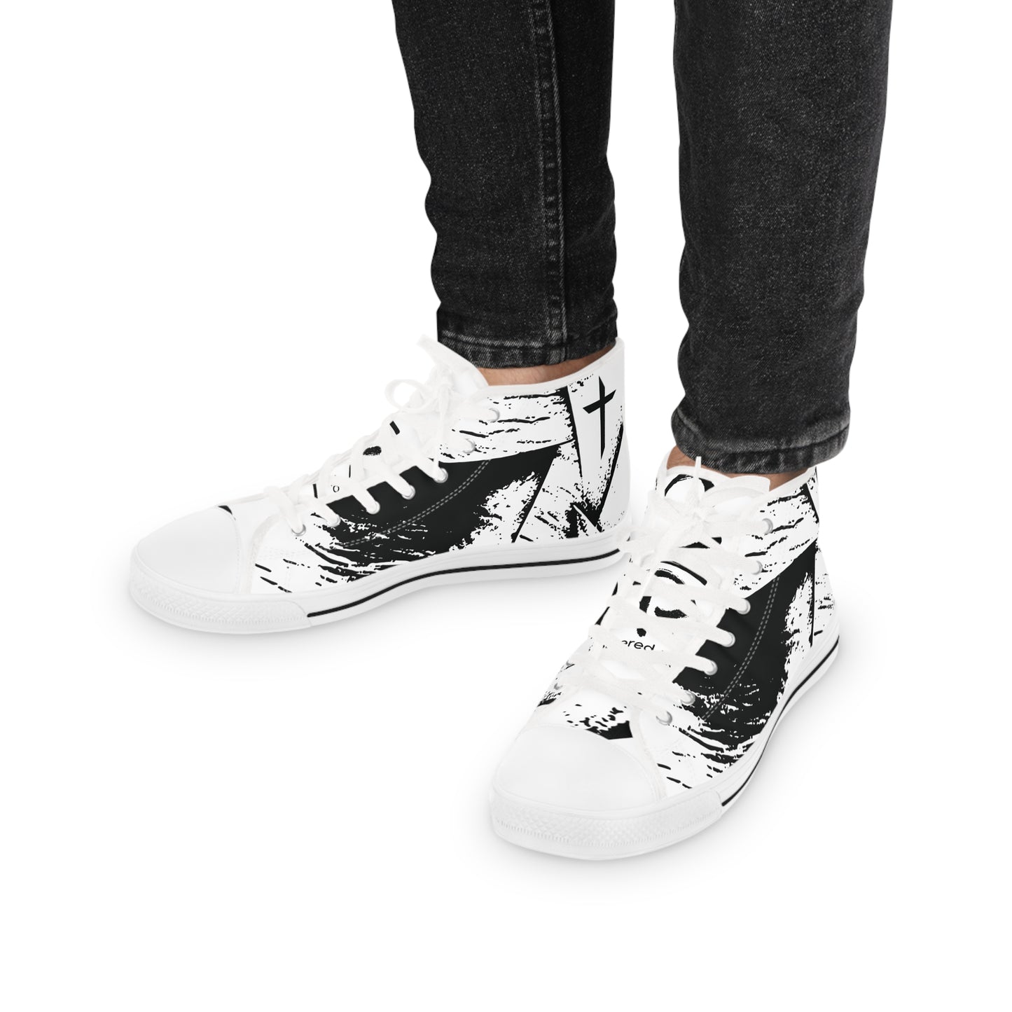 Bold Foundations – Men’s High-Top Sneakers, Unique Sneakers for Men, Trendy Footwear, Casual Sneakers, Graphic Sneakers, Perfect Gift for Him
