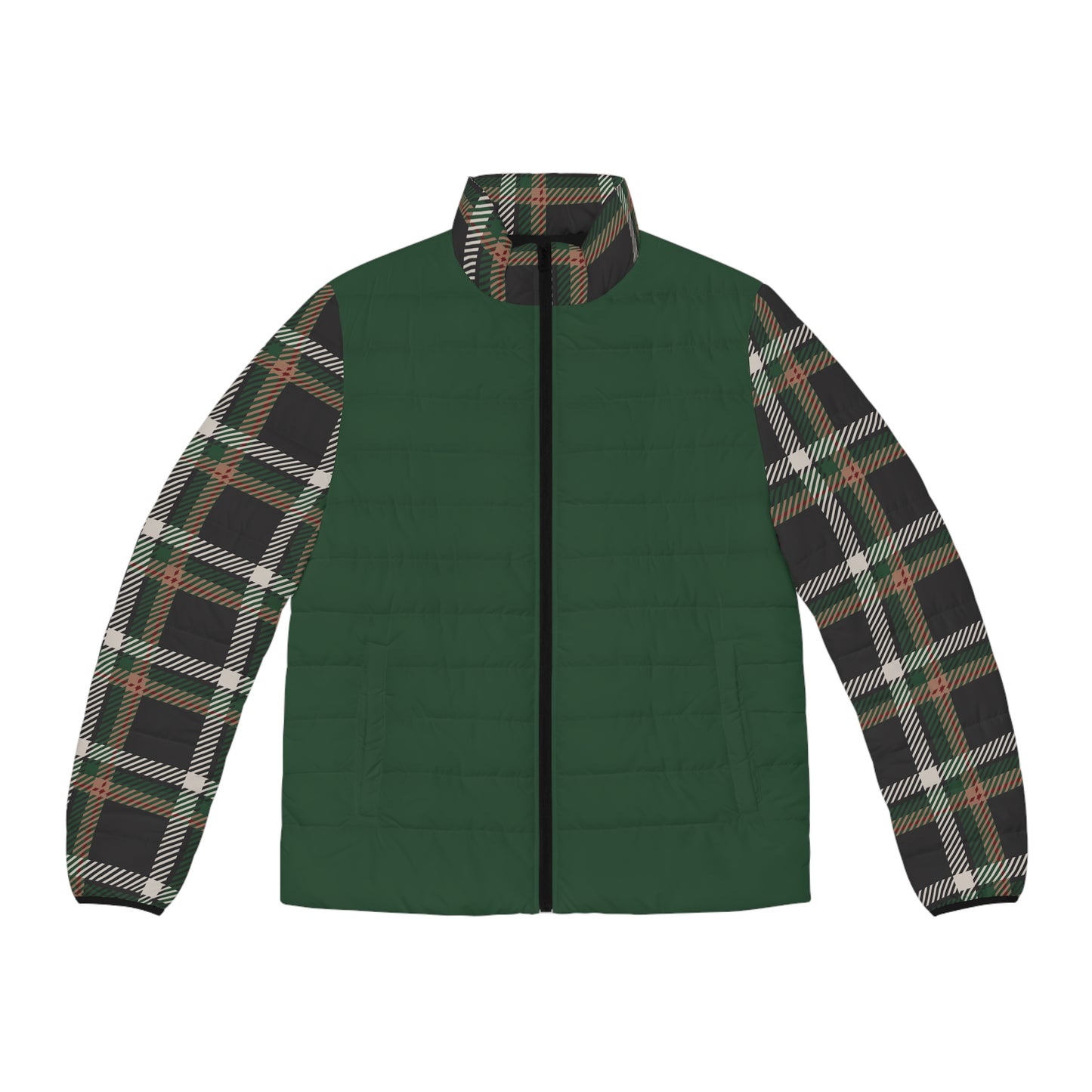 Faithful Tartan Edition – Men’s Puffer Jacket in Forest Green