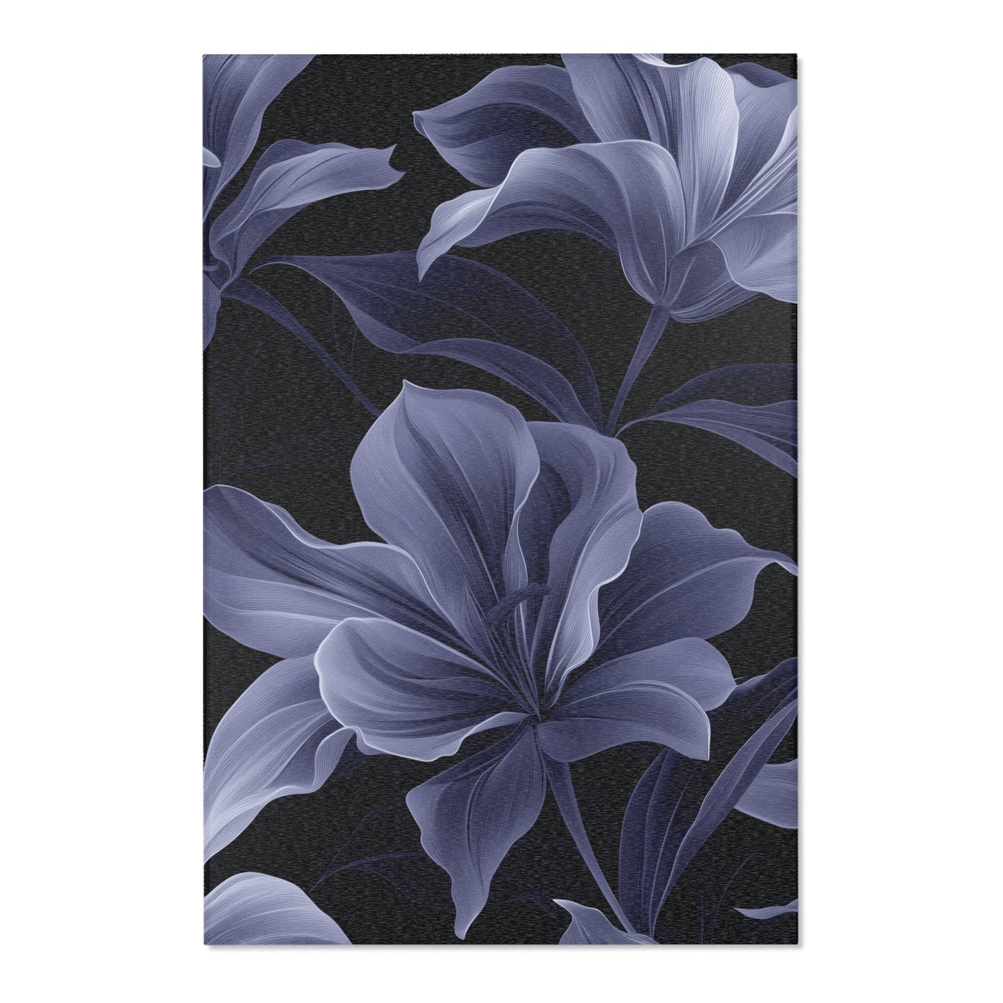 Midnight Bloom Noir Area Rug