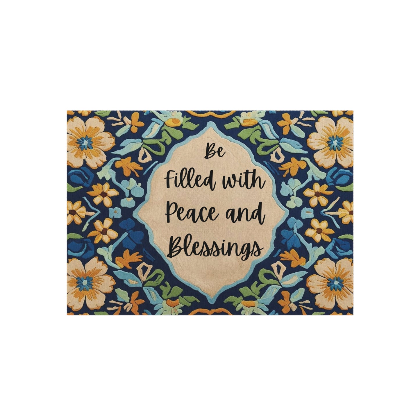 Peace & Blessings Outdoor Rug – Floral Faith Edition