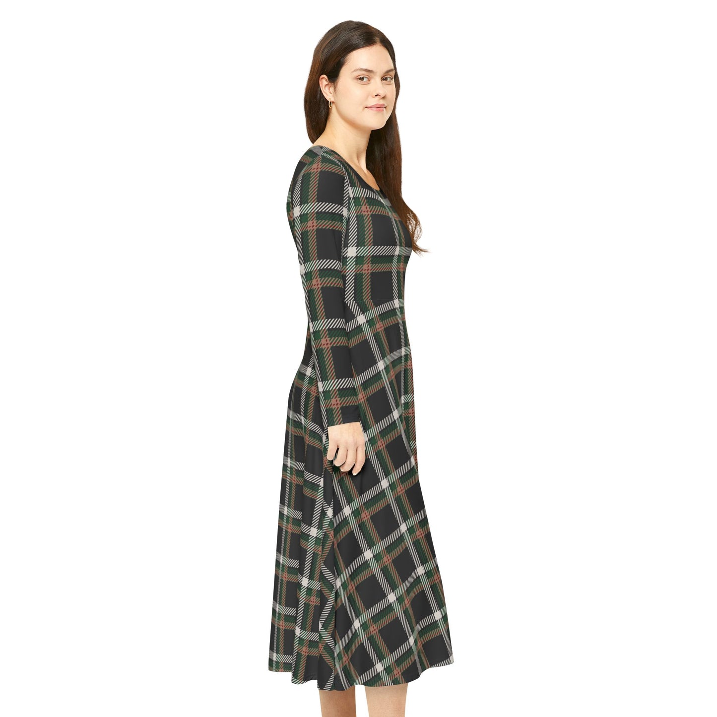 Faithful Tartan – Women’s Long Sleeve Midi Dress