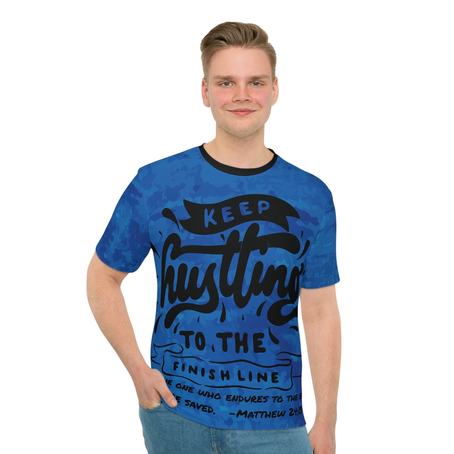 Hustle Hard – Endurance Camo Tee (Matthew 24:13)